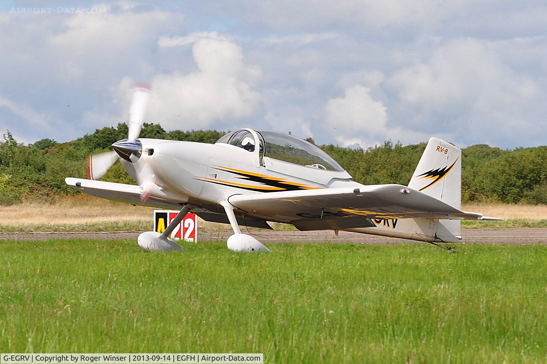 G-EGRV, 2007 Vans RV-8 C/N PFA 303-13639, Resident Vans RV-8 returning from formation aerobatics practice.