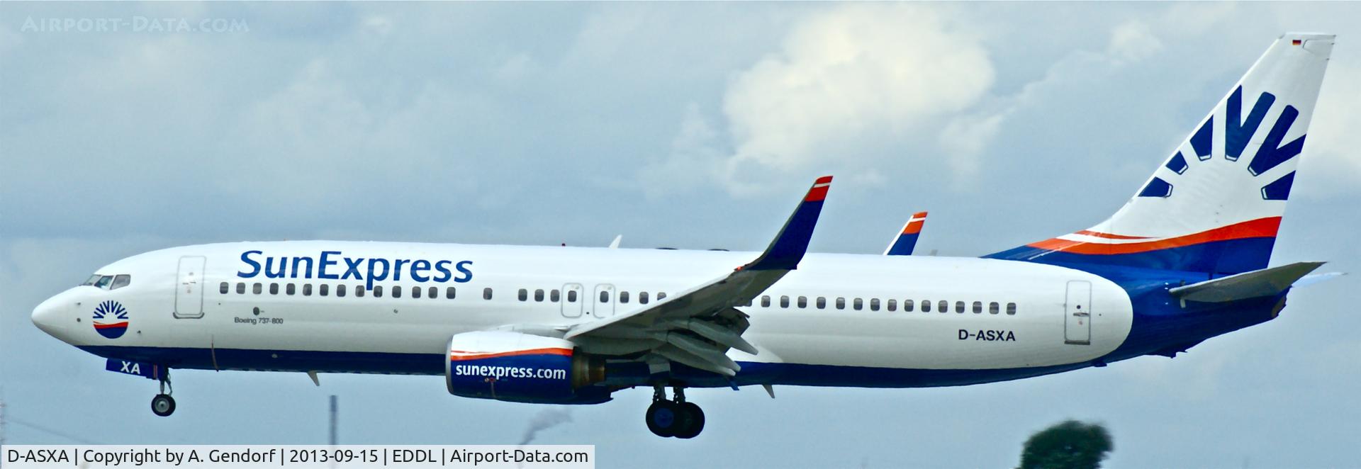 D-ASXA, 1999 Boeing 737-8Z9 C/N 28178, Sun Express Deutschland, seen here landing at Düsseldorf Int´l(EDDL)