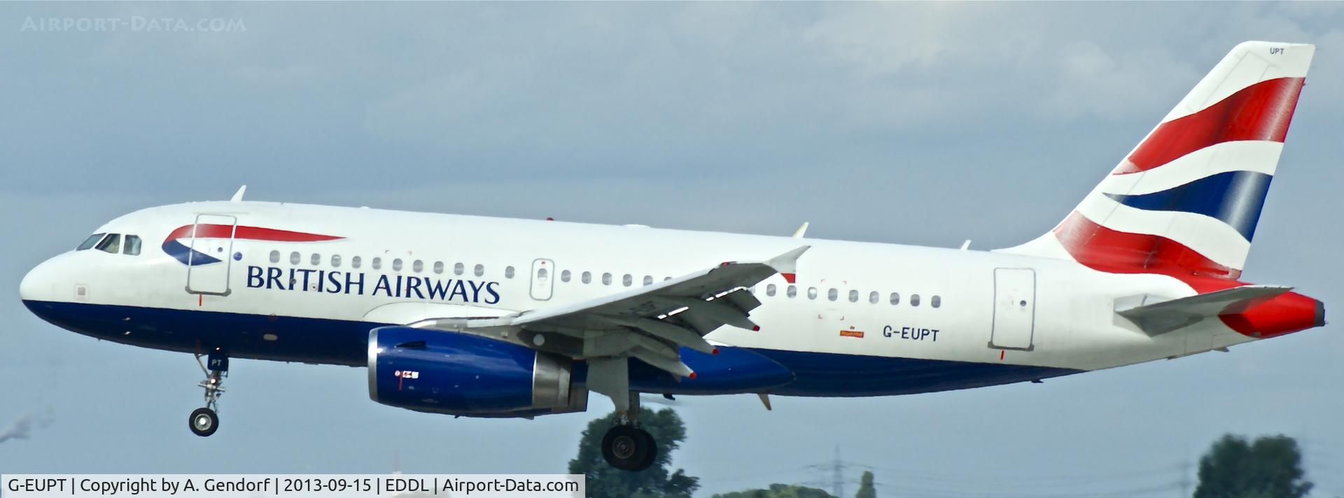 G-EUPT, 2000 Airbus A319-131 C/N 1380, British Airways, seen here on finals at Düsseldorf Int´l(EDDL)