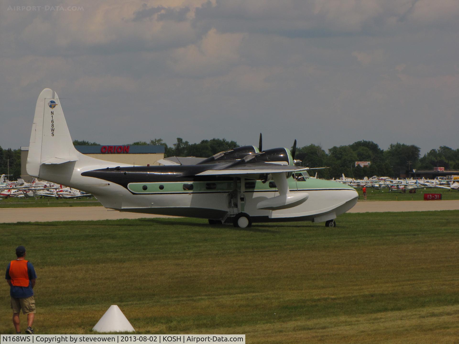 N168WS, 1946 Grumman G-73 Mallard C/N J-5, Grass not its normal environment