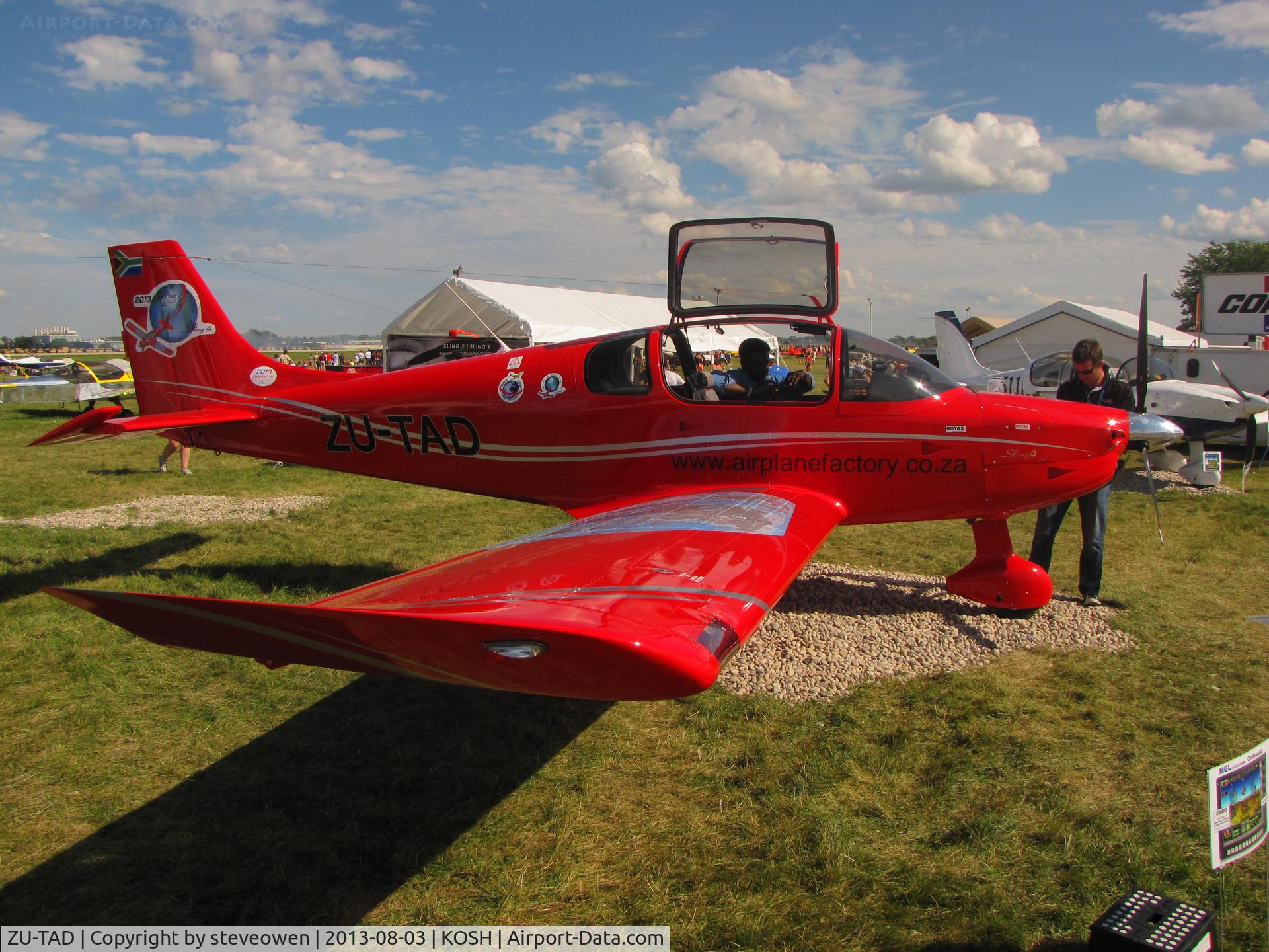 ZU-TAD, The Airplane Factory Sling 4 C/N Not found ZU-TAD, Displayed at Oshkosh Sling4 flew in from South Africa