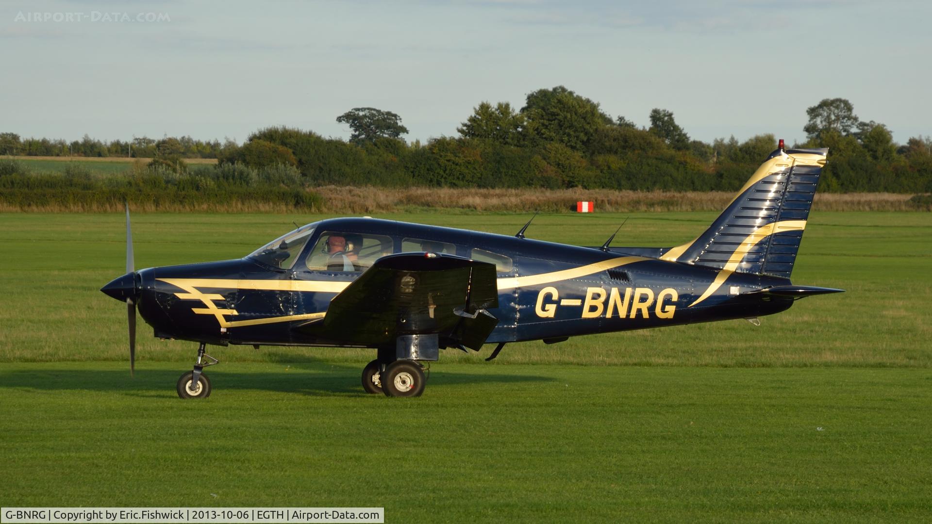 G-BNRG, 1981 Piper PA-28-161 Cherokee Warrior II C/N 28-8116217, 1. G-BNRG preparing to depart The Shuttleworth Collection October Flying Day - (The final Flying Day of their 50th Anniversary Season.)