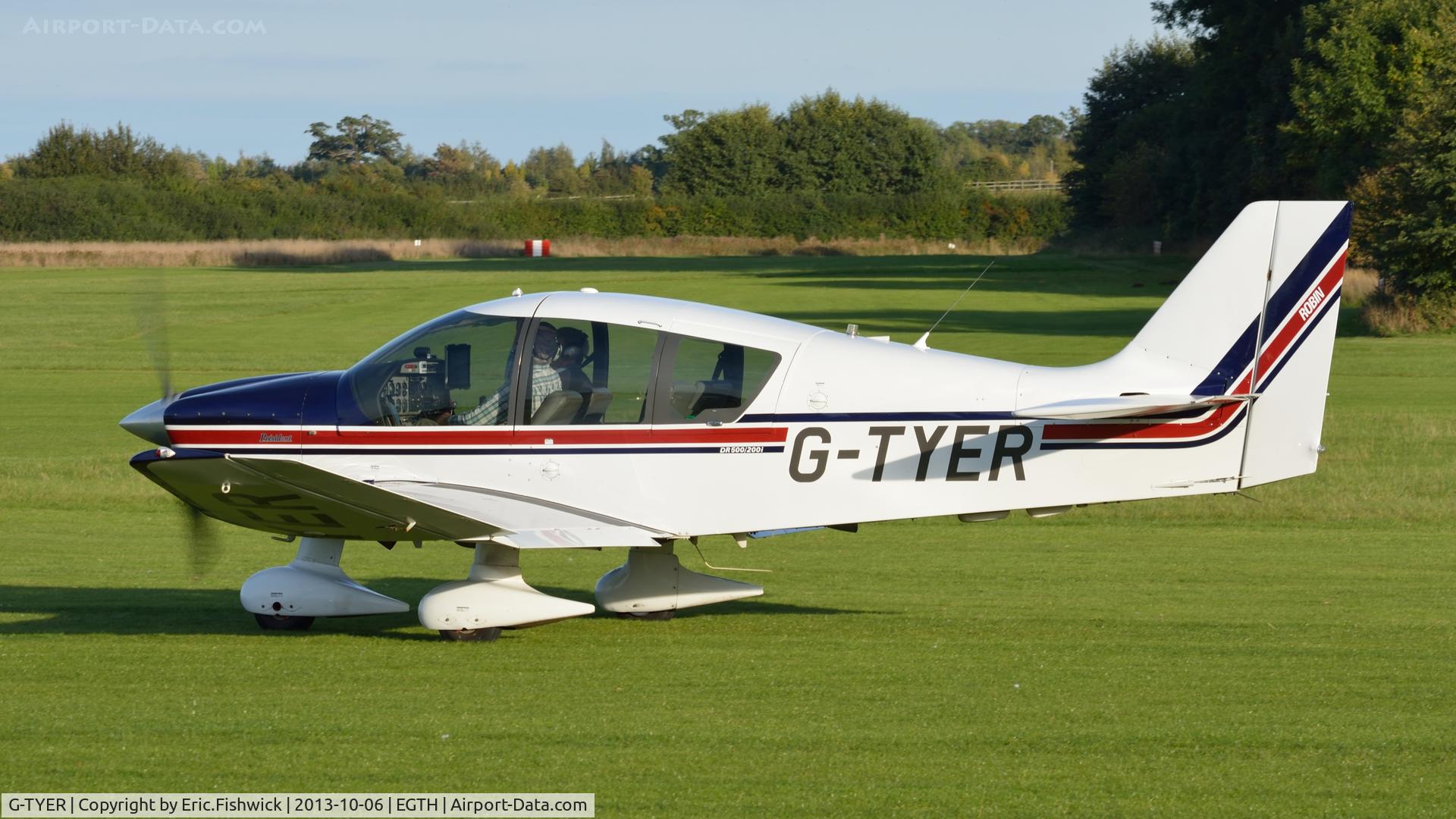 G-TYER, 2000 Robin DR-400-500 President C/N 21, 1. G-TYER preparing to depart The Shuttleworth Collection October Flying Day - (The final Flying Day of their 50th Anniversary Season.)
