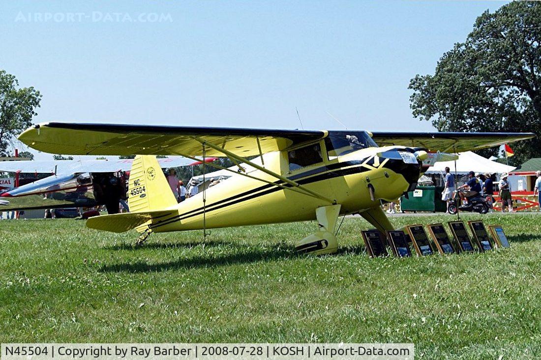 N45504, 1946 Luscombe 8A C/N 2031, Luscombe 8A Silvaire [2031] Oshkosh-Wittman Regional Airport~N 28/07/2008