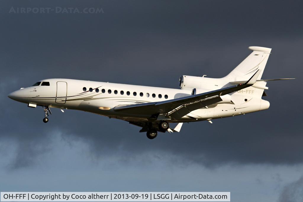 OH-FFF, 2009 Dassault Falcon 7X C/N 66, Landing on runway 05!