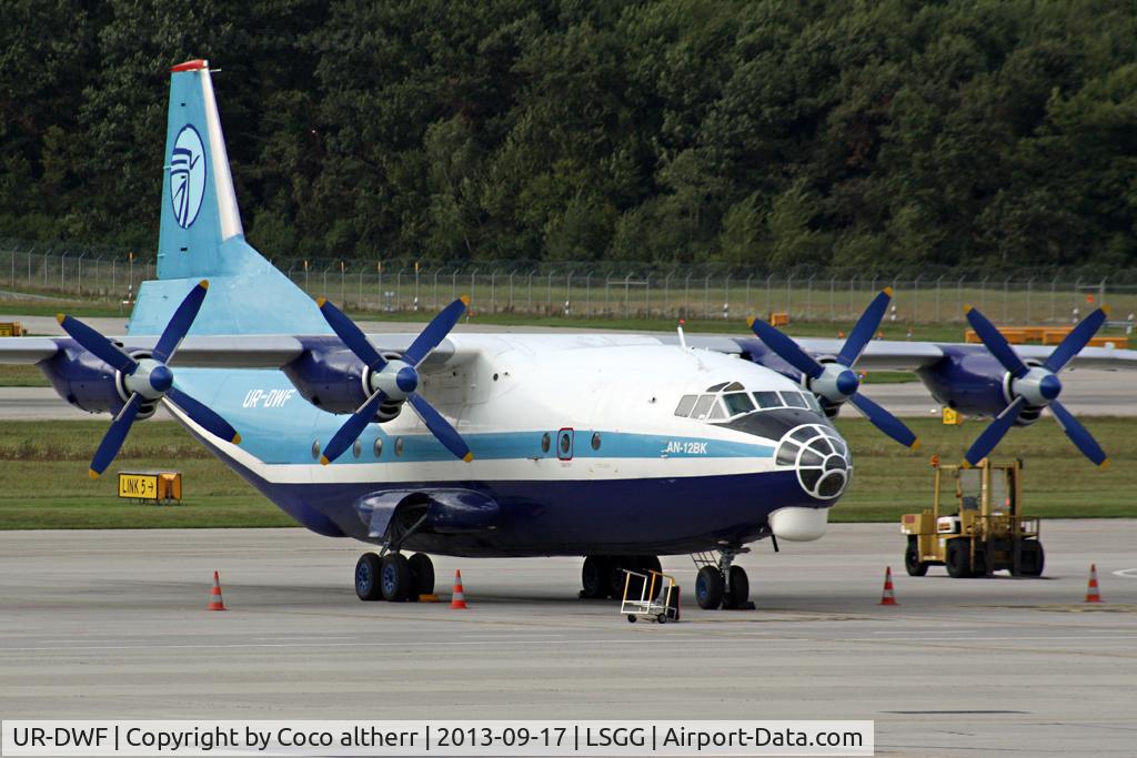 UR-DWF, 1968 Antonov An-12BK C/N 8345802, On regular flight to BHX !