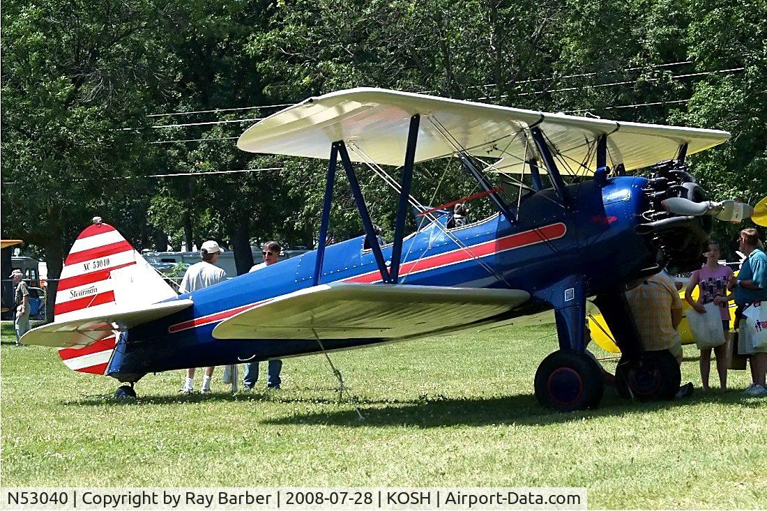 N53040, 1941 Boeing A75N1(PT17) C/N 75-799, Boeing Stearman PT-17 Kaydet [75-799] Oshkosh-Wittman Regional~N 28/07/2008