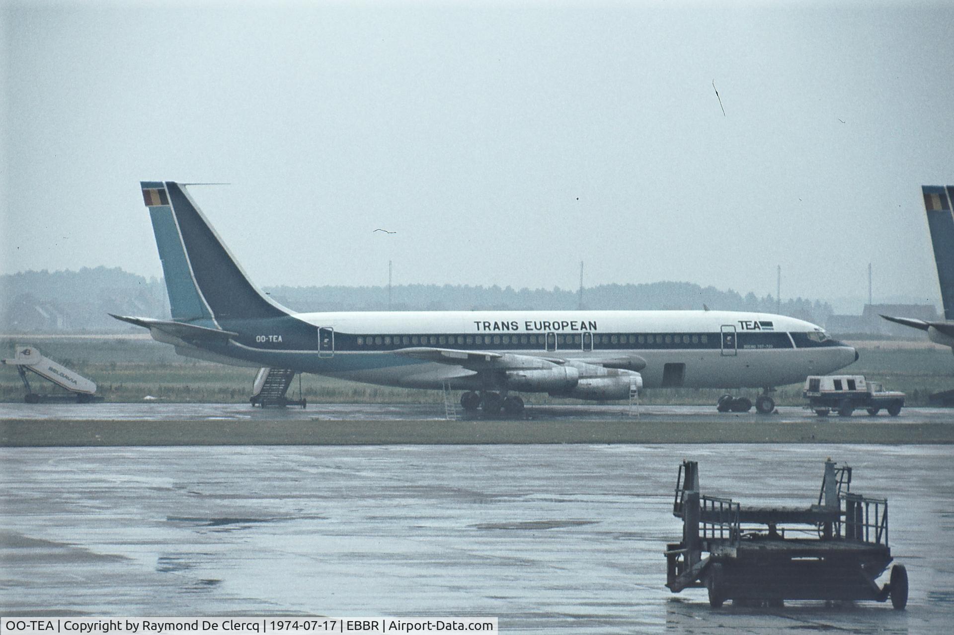 OO-TEA, 1961 Boeing 720-025 C/N 18155, Brussels Airport on 17-7-74