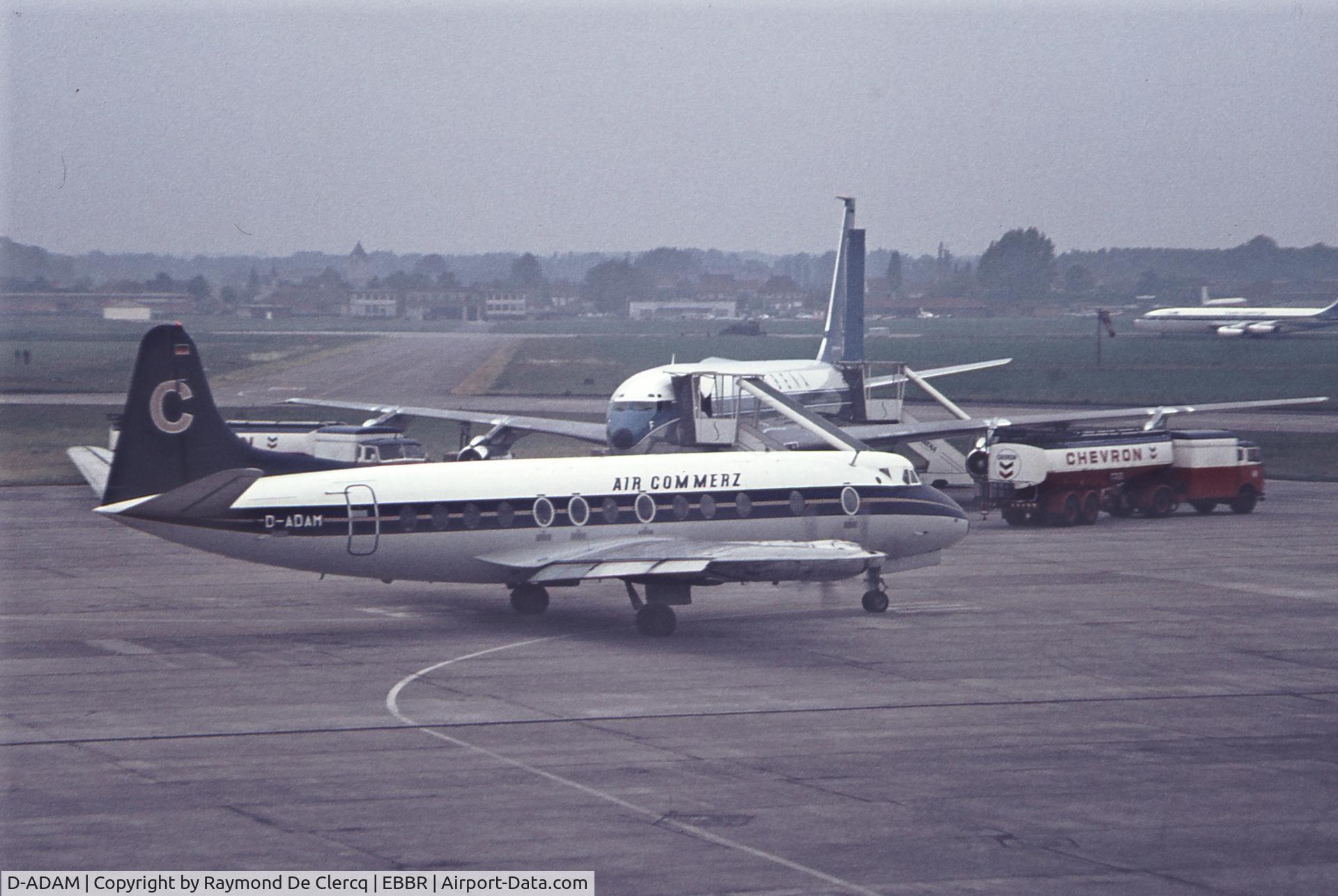 D-ADAM, 1958 Vickers Viscount 808 C/N 423, Brussels Airport in early 1970's