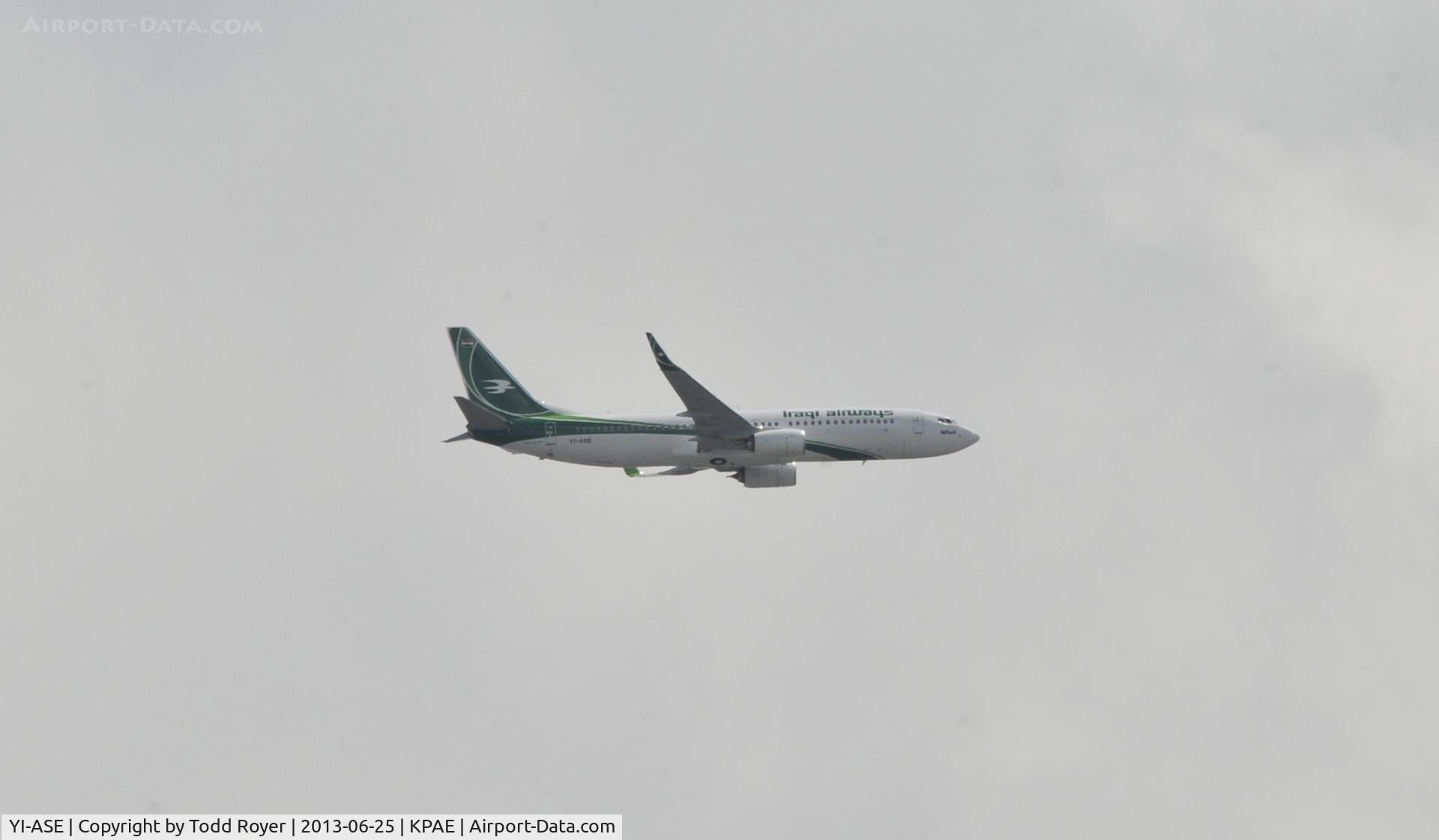 YI-ASE, 2013 Boeing 737-81Z C/N 40104, Flying over Paine Field
