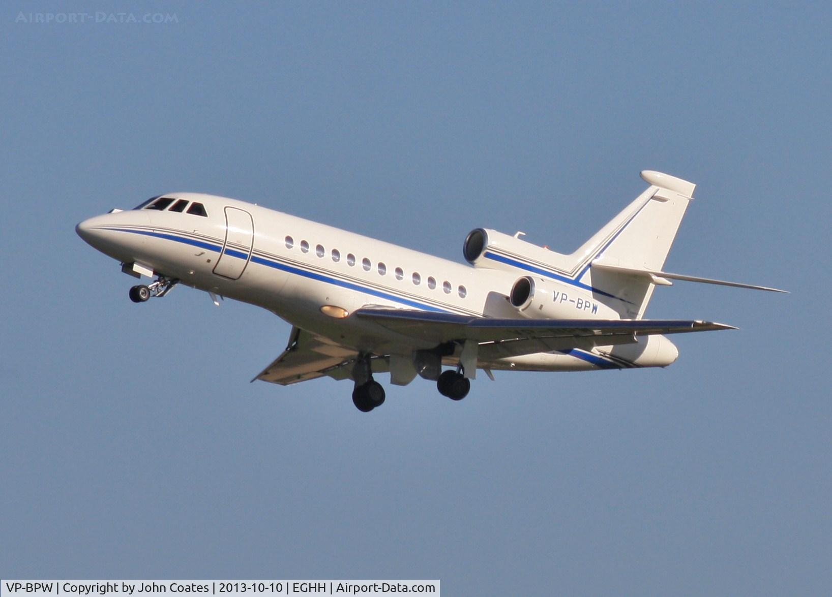 VP-BPW, 1994 Dassault Falcon 900B C/N 135, Departing to Jersey.
