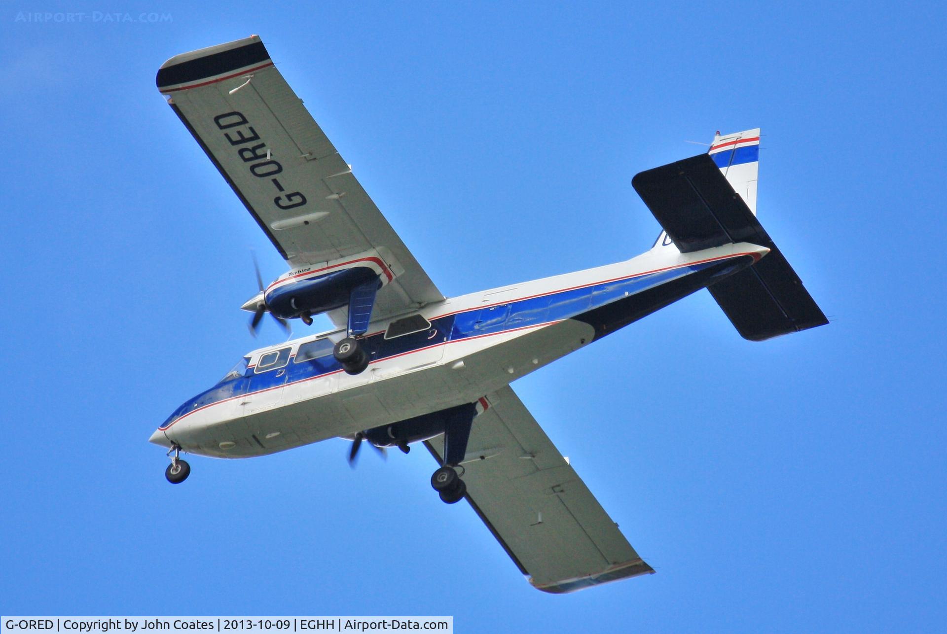 G-ORED, 1982 Britten-Norman BN-2T Islander C/N 2142, Low approaches during testing.