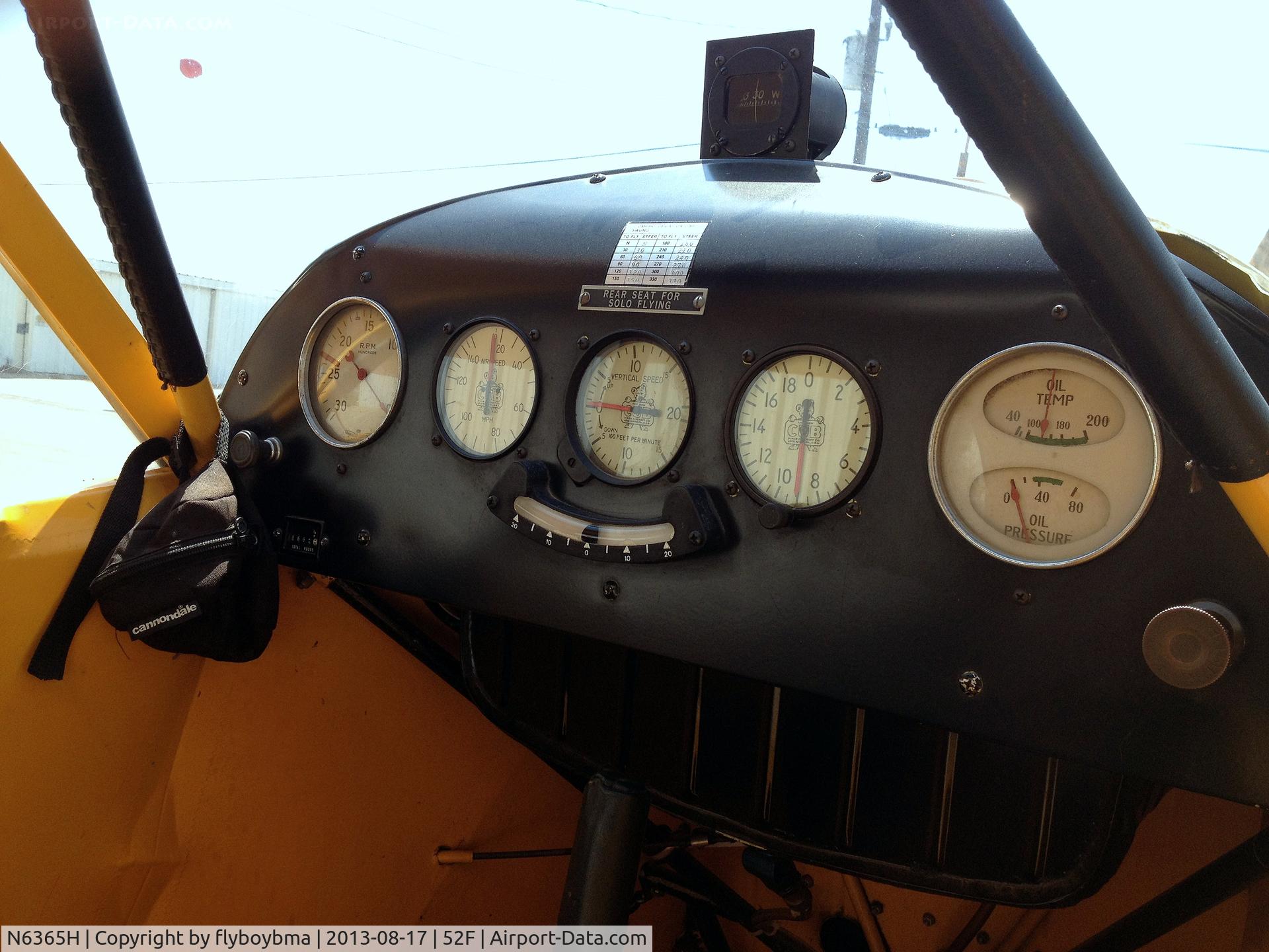 N6365H, 1946 Piper J3C-65 Cub C/N 19545, The tiny panel!