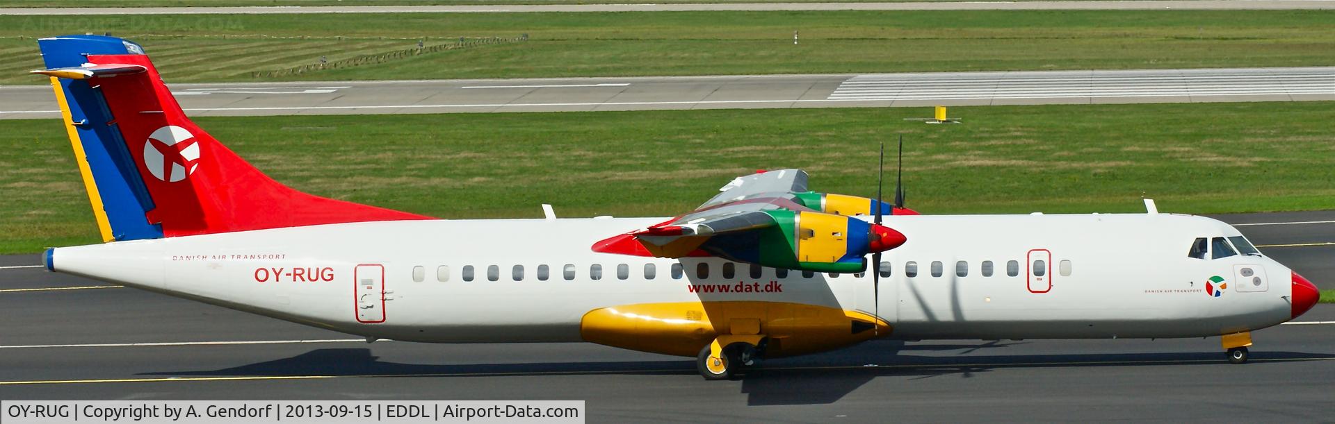 OY-RUG, 1998 ATR 72-202 C/N 509, Danish Air Transport, seen here on taxiway at Düsseldorf Int´l(EDDL)