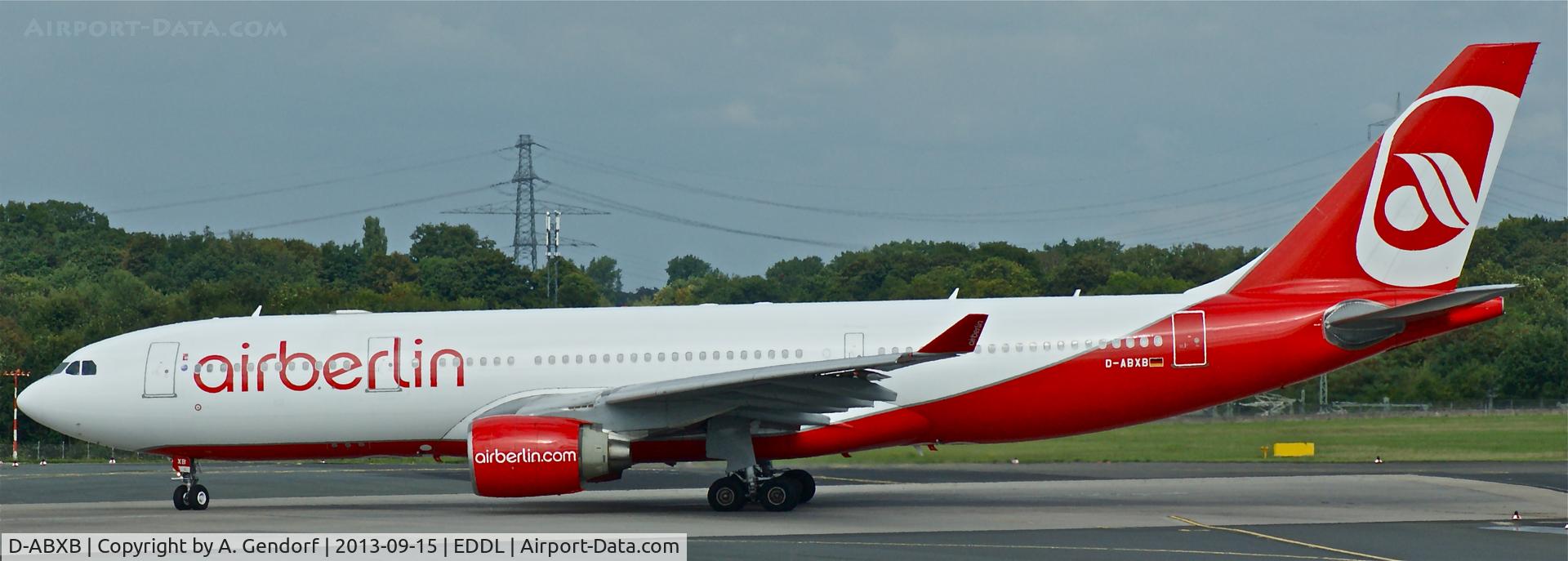 D-ABXB, 2000 Airbus A330-223 C/N 322, Air Berlin, is here lining up RWY 23L at Düsseldorf Int´l(EDDL)