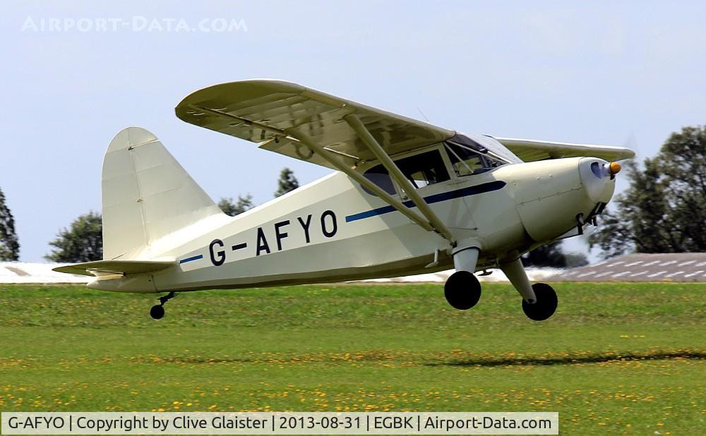 G-AFYO, 1939 Stinson HW-75 C/N 7039, Ex: NC21189 > F-BGQP > G-AFYO
Originally owned and currently in private hands since May 2003