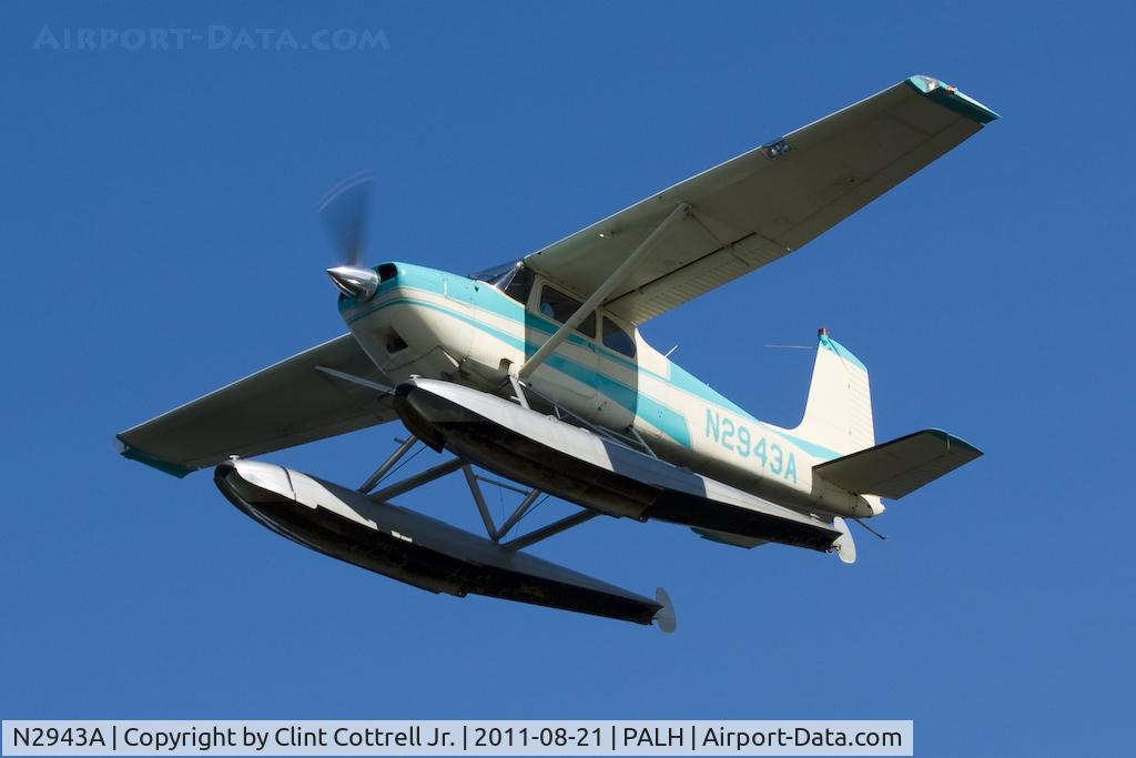 N2943A, 1953 Cessna 180 C/N 30143, Departing Lake Hood