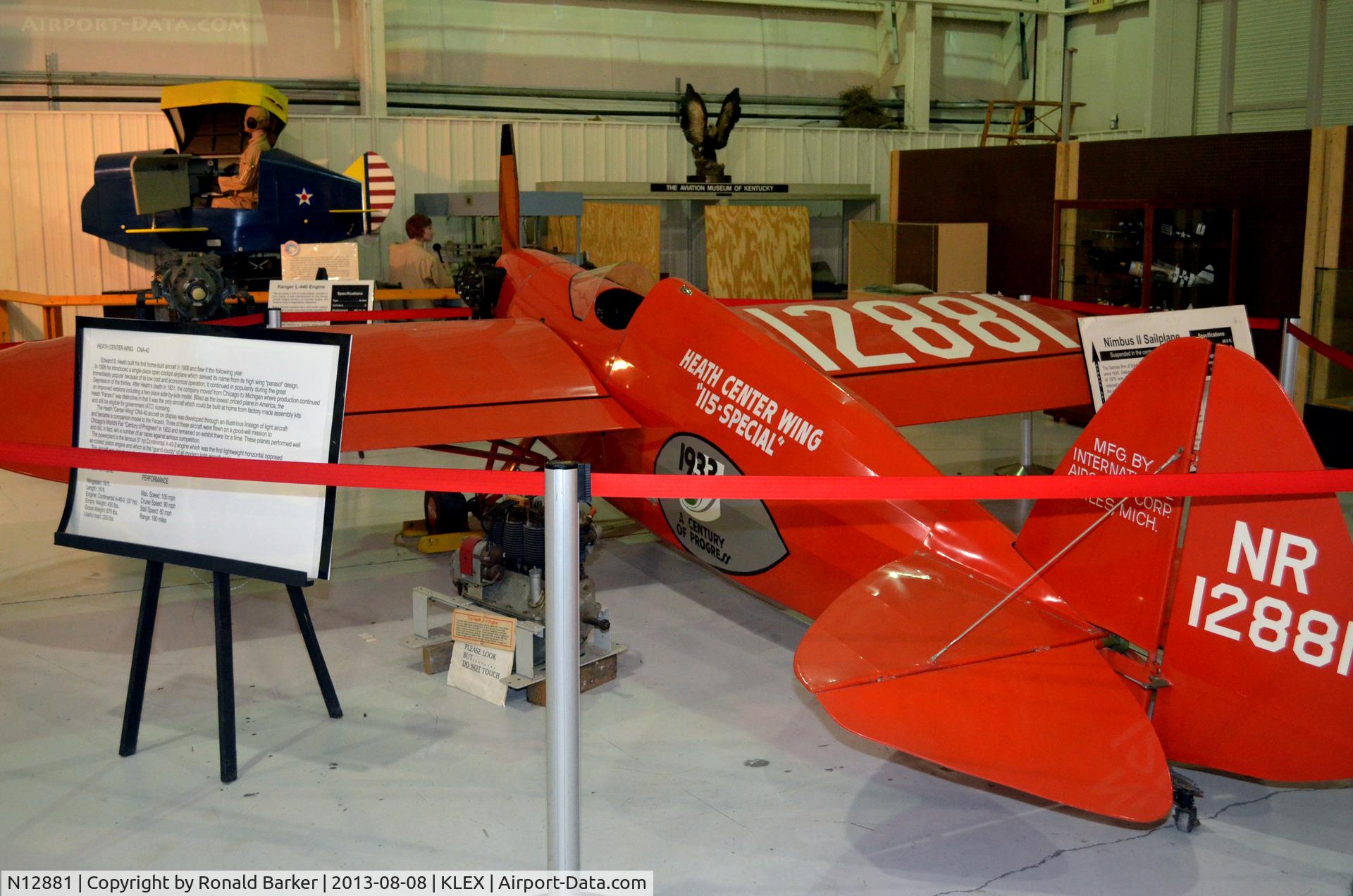 N12881, 1933 Heath CNA-40 C/N C-51, Aviation Museum of KY