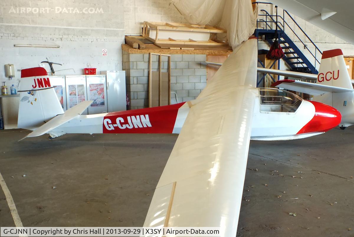 G-CJNN, 1968 Schleicher K-8B C/N 8744, in the main hangar at Saltby airfield