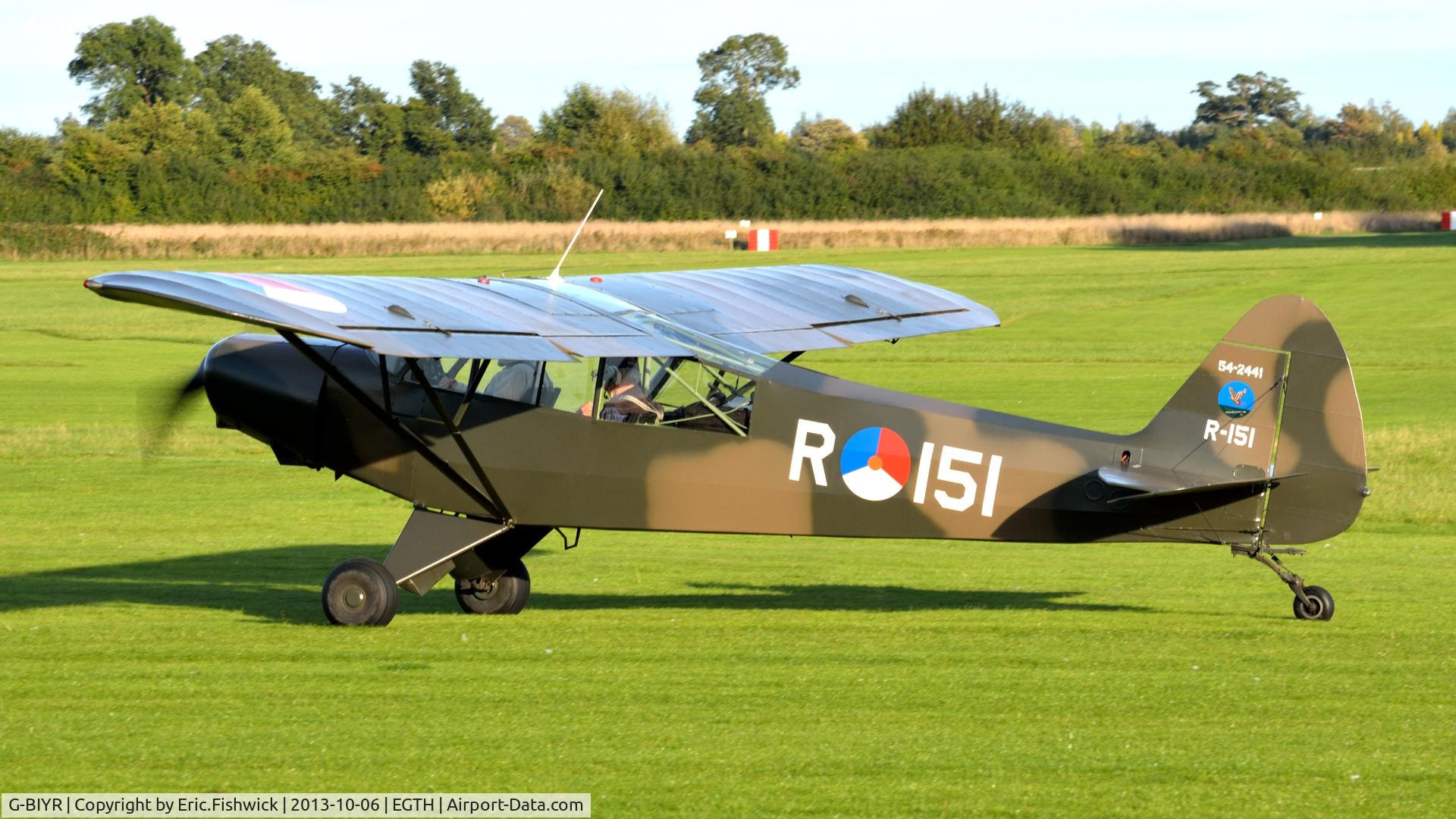G-BIYR, 1954 Piper L-21B Super Cub (PA-18-135) C/N 18-3841, 1. G-BIYR preparing to depart The Shuttleworth Collection October Flying Day - (The final Flying Day of their 50th Anniversary Season.)