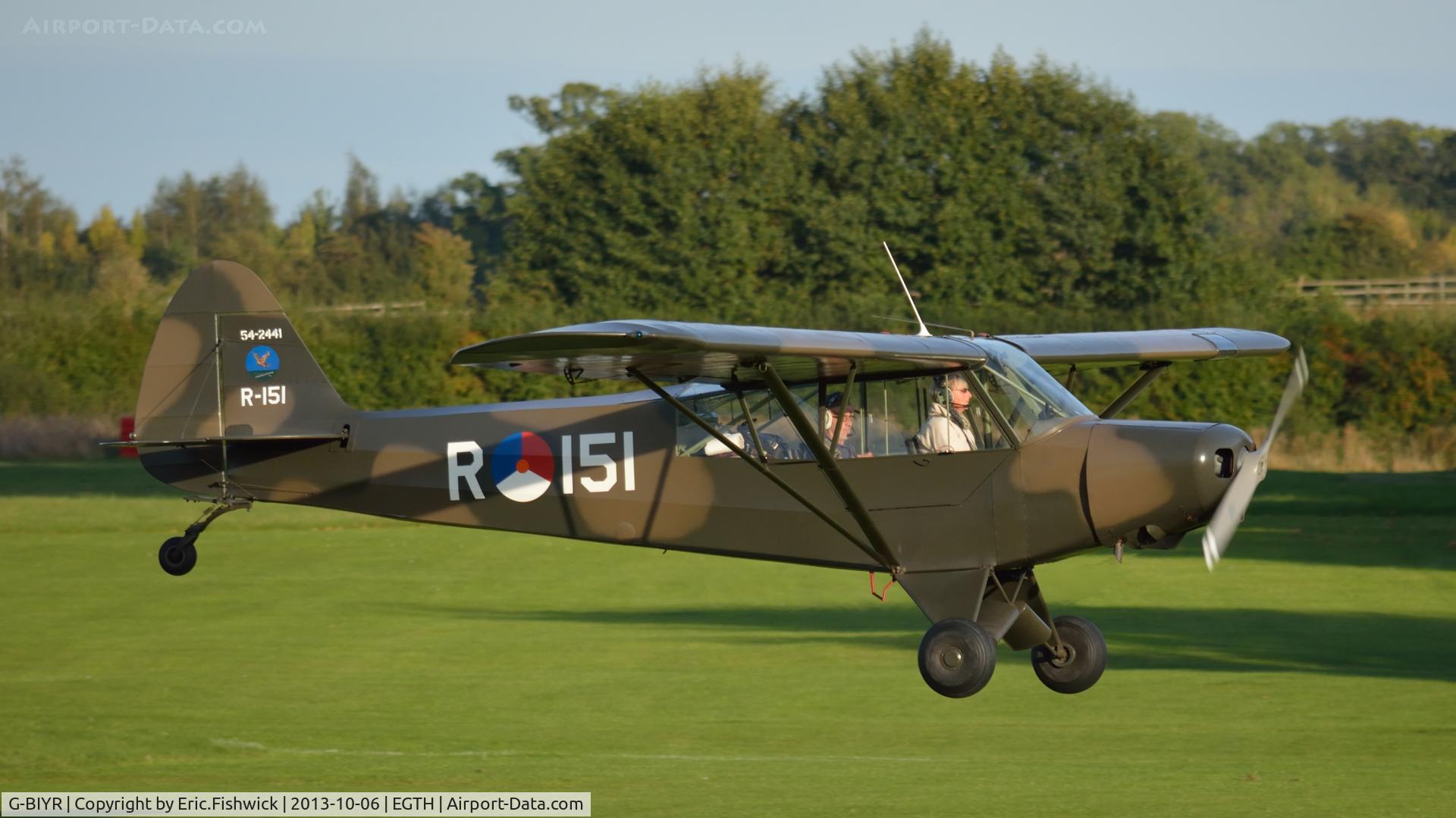 G-BIYR, 1954 Piper L-21B Super Cub (PA-18-135) C/N 18-3841, 42. G-BIYR departing The Shuttleworth Collection October Flying Day - (The final Flying Day of their 50th Anniversary Season.)
