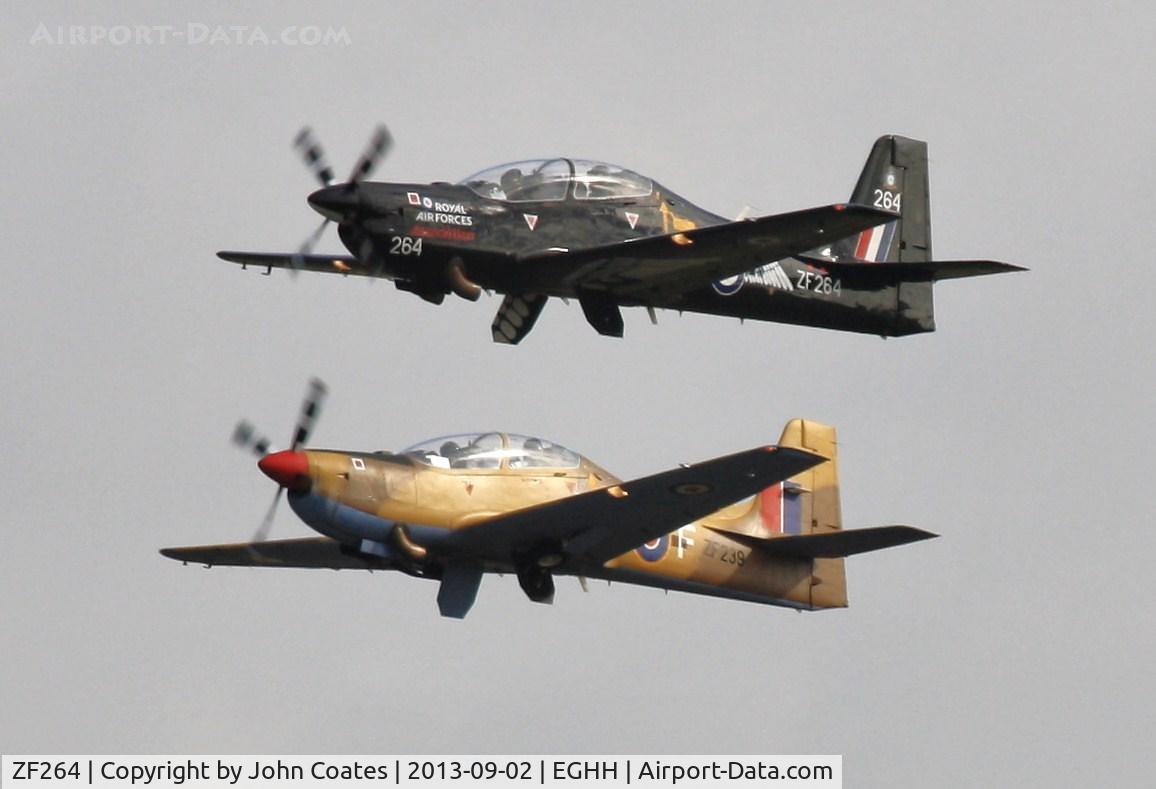 ZF264, 1990 Short S-312 Tucano T1 C/N S053/T48, Returning to Linton on Ouse with ZF239 after Bournemouth Air Festival.