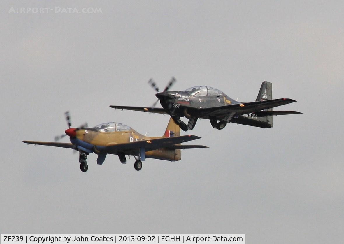ZF239, 1990 Short S-312 Tucano T1 C/N S041/T39, Departing with ZF264 after Bournemouth Air Festival