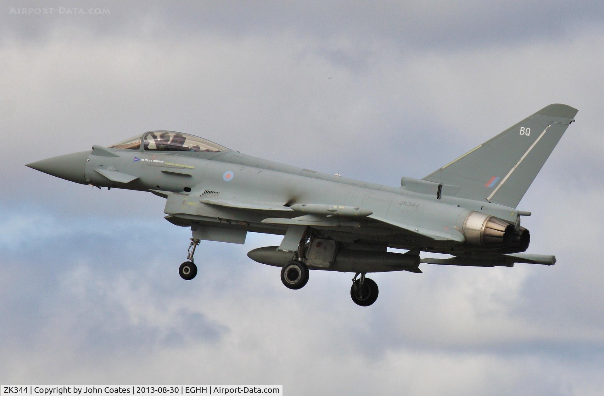 ZK344, 2012 Eurofighter EF-2000 Typhoon FGR4 C/N BS105/384, About to touchdown 26