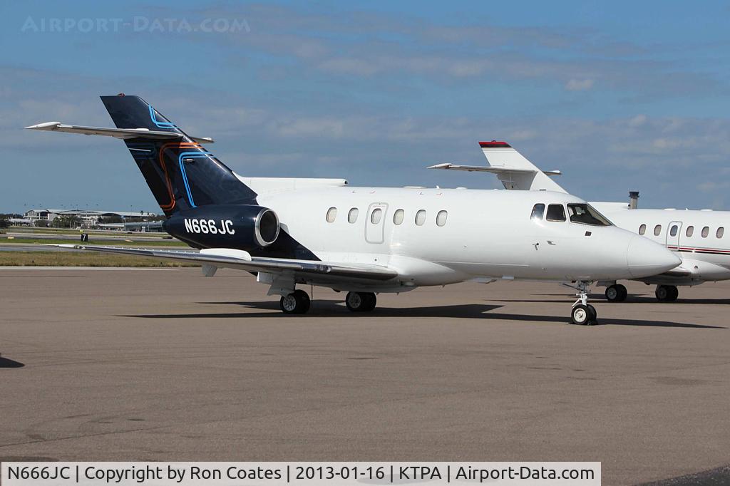 N666JC, 1988 Raytheon Hawker 800XP C/N 258115, This British Aerospace BAE-125 800A sits in afternoon sun at the general aviation ramp at Tampa Int'l Airport