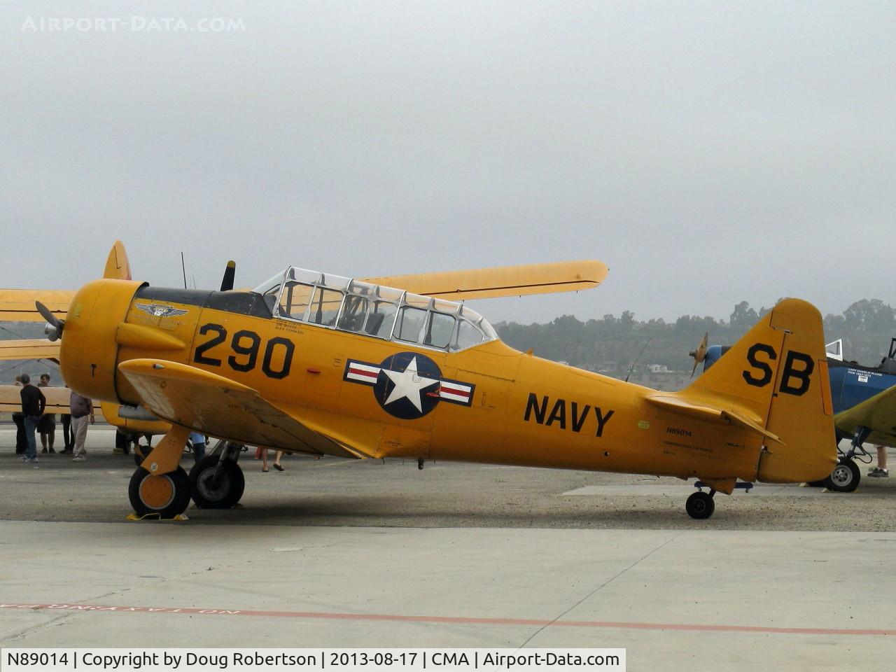 N89014, 1943 North American SNJ-5 Texan Texan C/N 84865, 1943 North American SNJ-5, P&W R-1340 Wasp 600 Hp, Standard class USN version trainer warbird, on CAF ramp