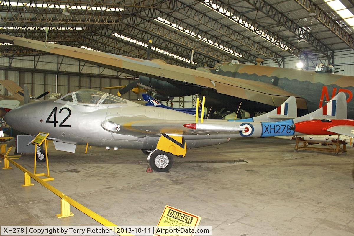 XH278, 1955 De Havilland DH-115 Vampire T.11 C/N 15607, DH Vampire at Yorkshire Air Museum