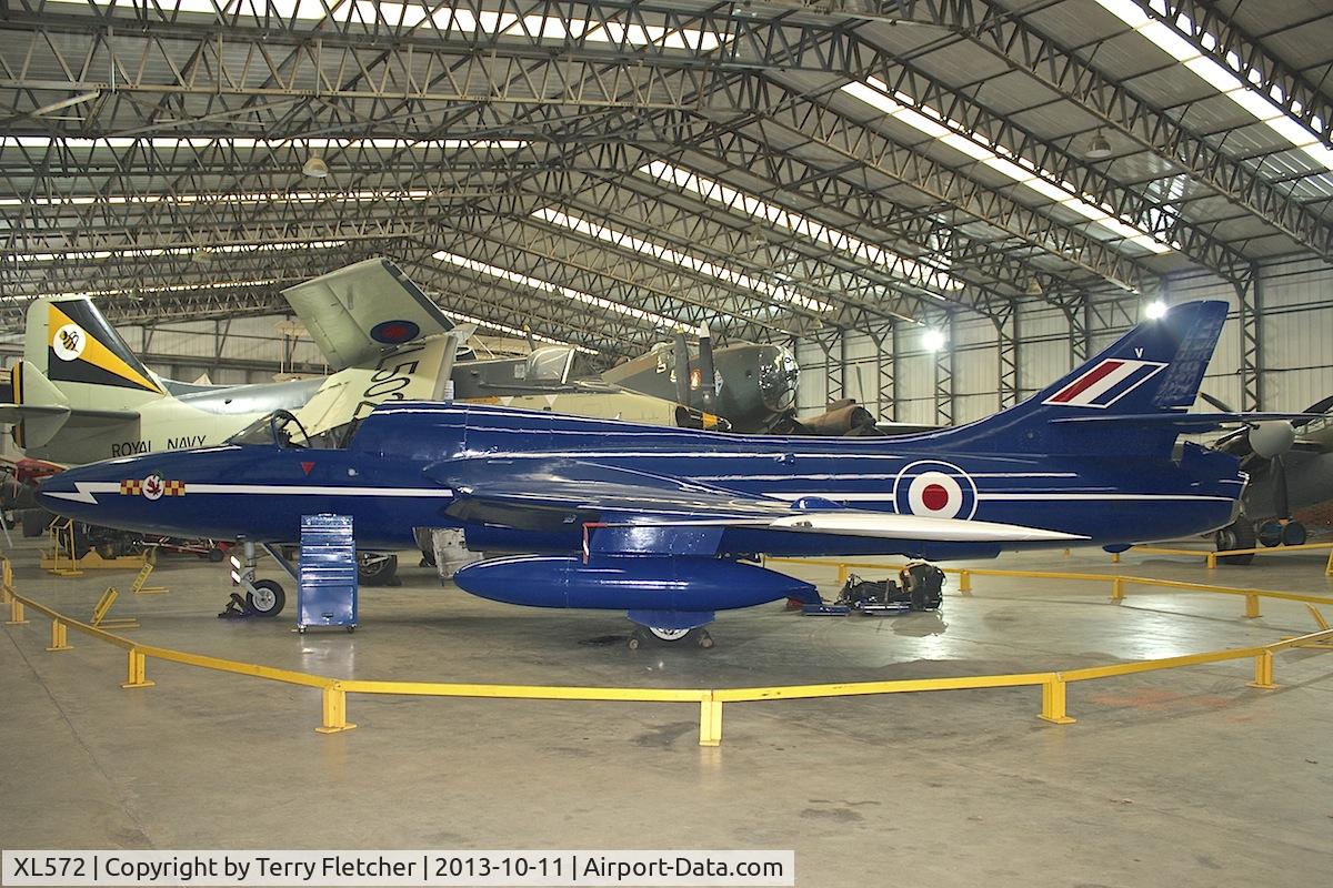 XL572, Hawker Hunter T.7 C/N HABL-003311, Hawker Hiunter at Yorkshire Air Museum - wears XL571 but is actually ex XL572