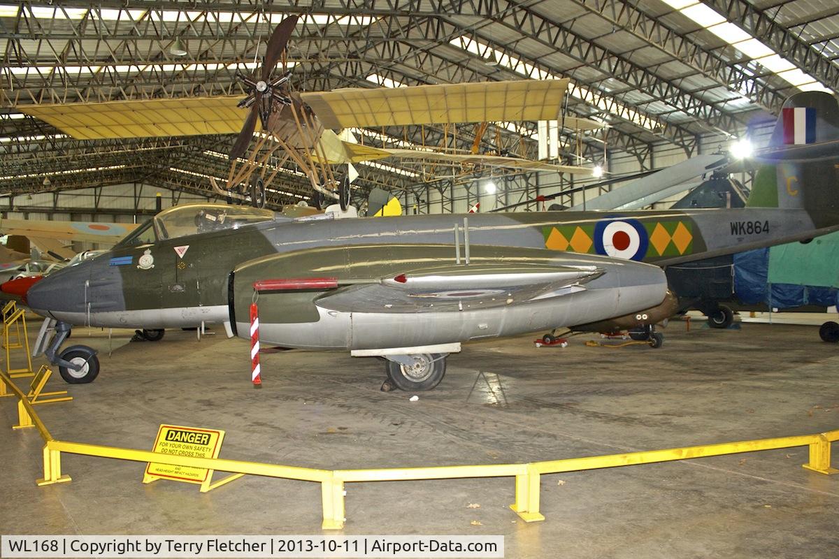 WL168, Gloster Meteor F.8 C/N Not found WL168, Gloster Meteor at Yorkshire Air Museum wears marks WK864