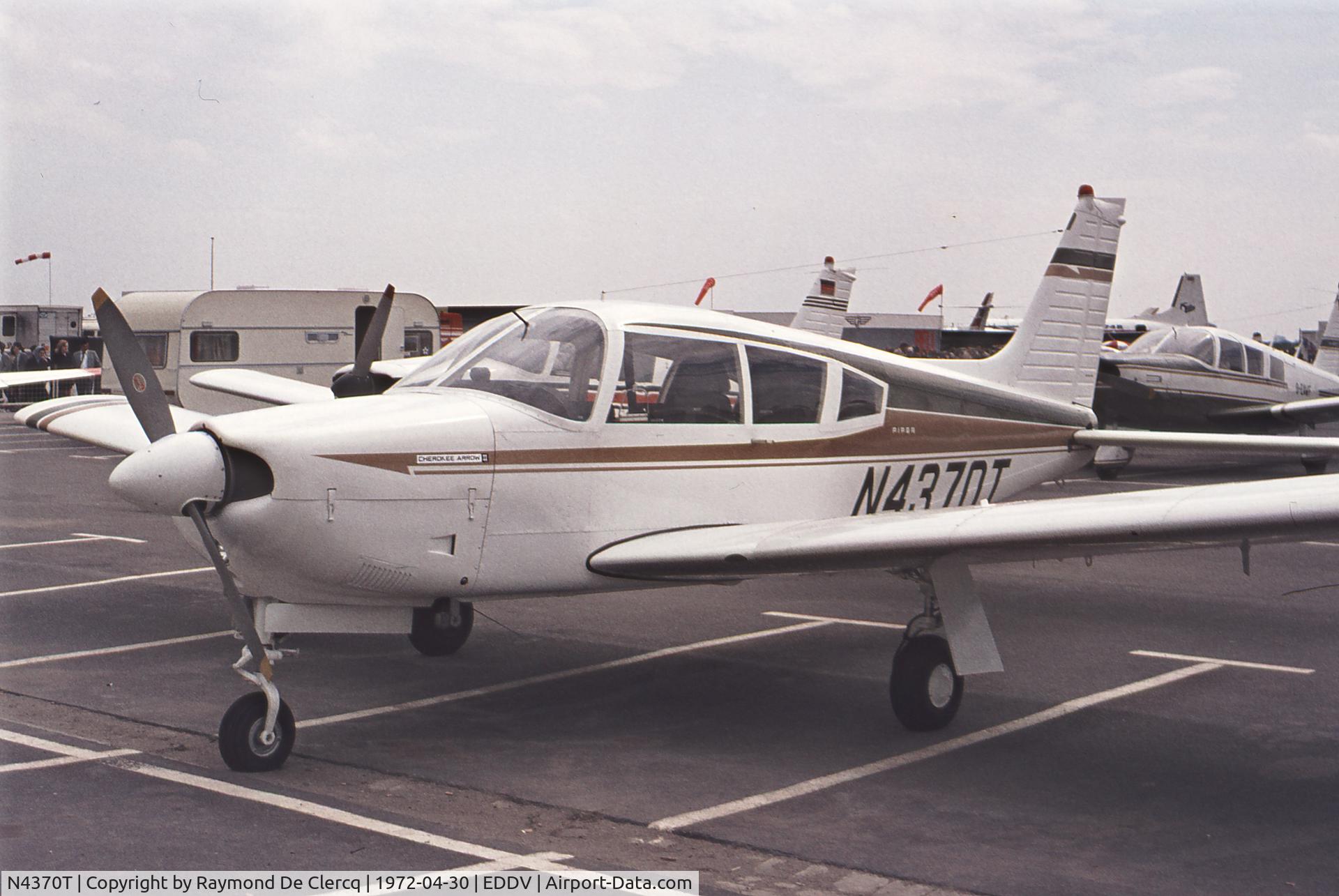 N4370T, 1972 Piper PA-28R-200 Cherokee Arrow C/N 28R-7235020, Hannover Messe 1972