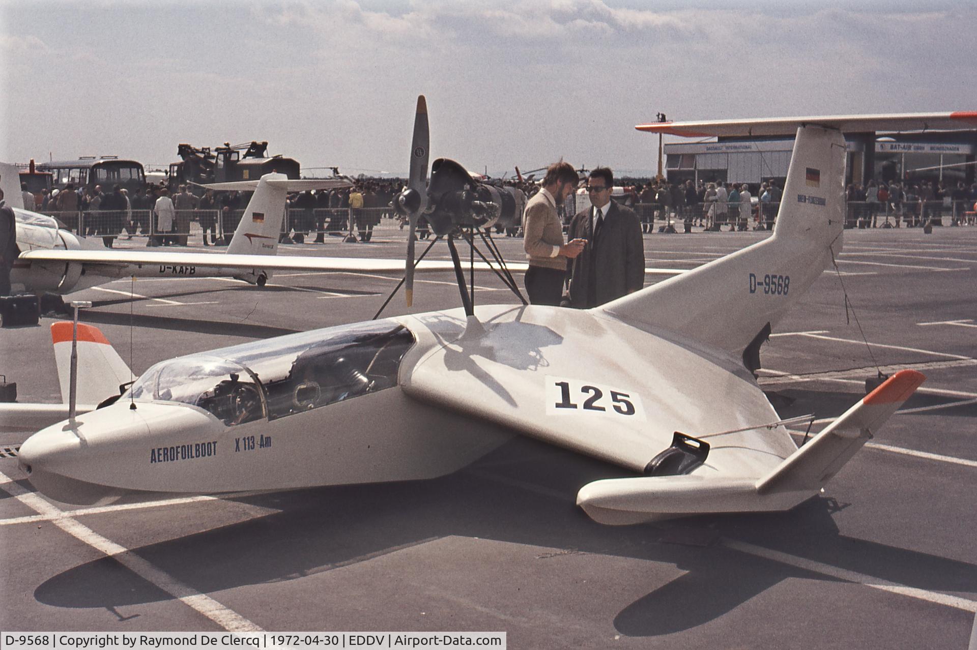 D-9568, 1970 RFB X113 Aerofoil Boat C/N 1, Hannover Messe 1972