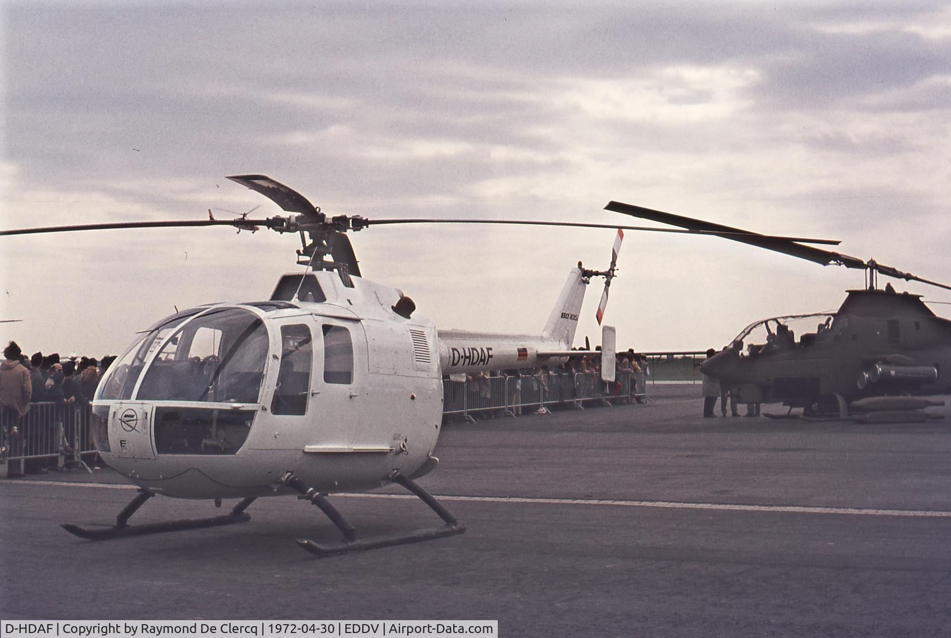 D-HDAF, MBB Bo-105 C/N S-23, Hannover Messe 1972