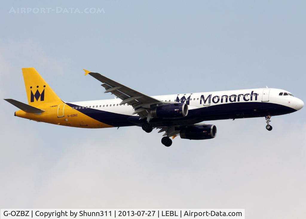 G-OZBZ, 2001 Airbus A321-231 C/N 1421, Landing rwy 07L in new c/s