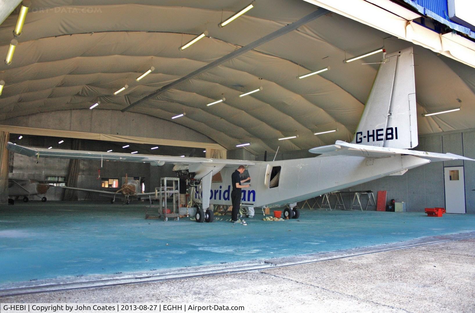 G-HEBI, 1991 Pilatus Britten-Norman BN-2B-20 Islander C/N 2240, Preparation started for repaint to Cape Air livery.