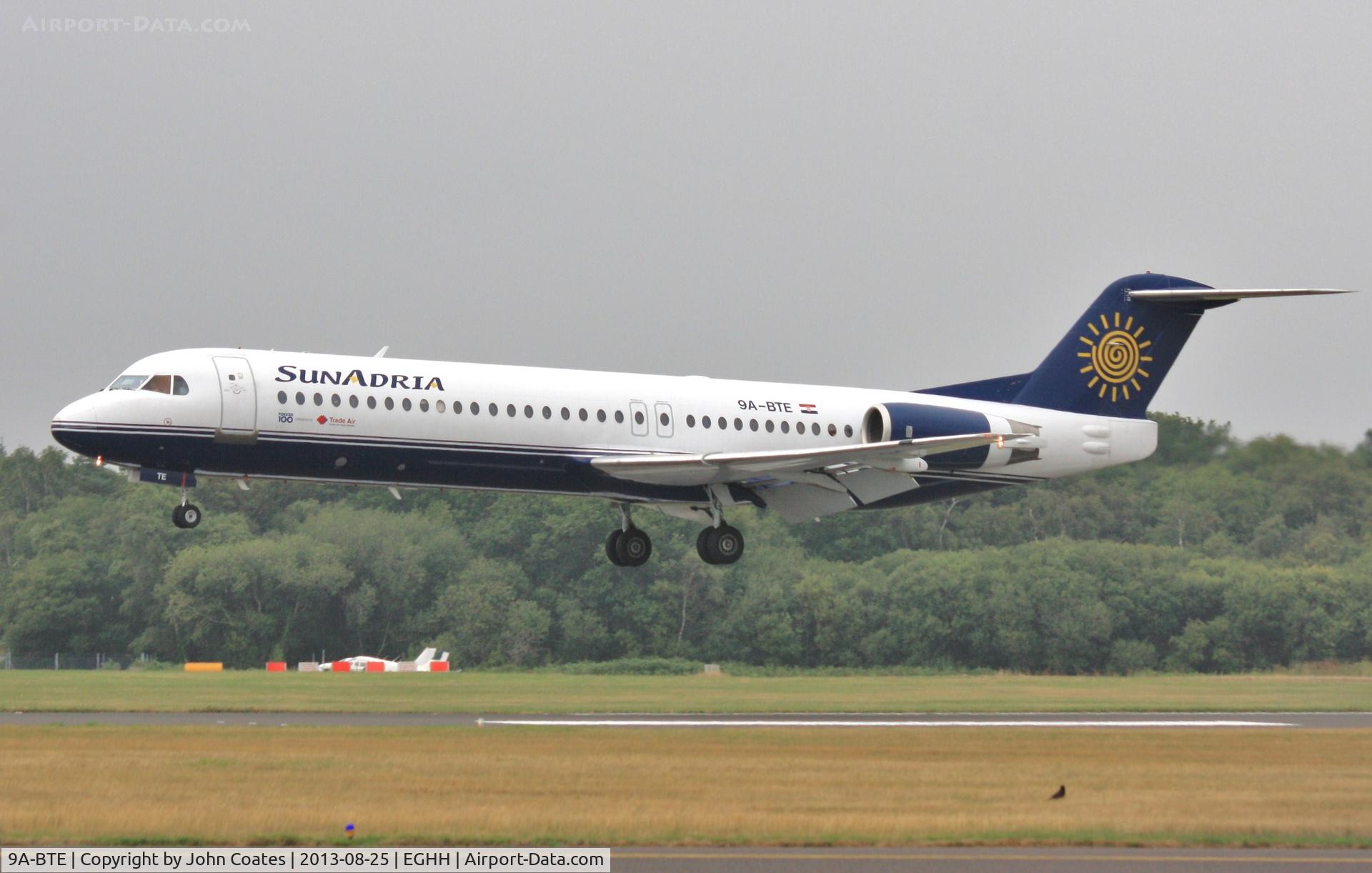 9A-BTE, 1992 Fokker 100 (F-28-0100) C/N 11416, About to touchdown 26