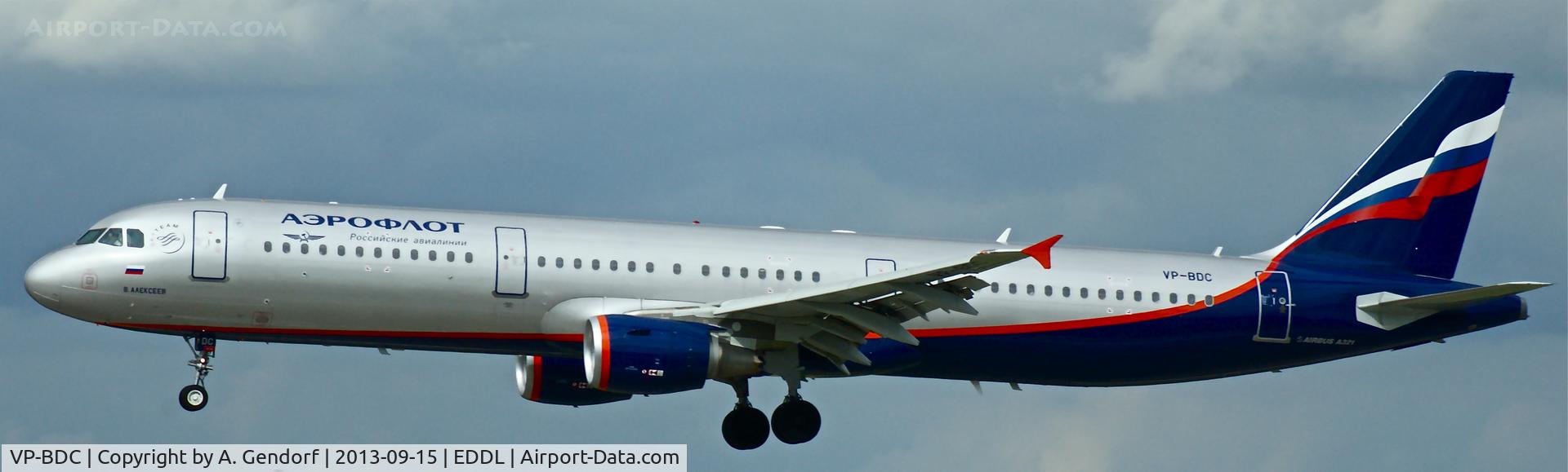 VP-BDC, 2012 Airbus A321-211 C/N 5271, Aeroflot, is here on short finals at Düsseldorf Int´l(EDDL)