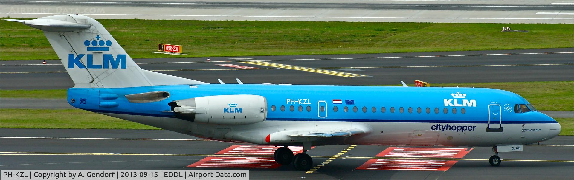 PH-KZL, 1995 Fokker 70 (F-28-0070) C/N 11536, KLM Cityhopper, seen here taxiing for departure at Düsseldorf Int´l(EDDL)