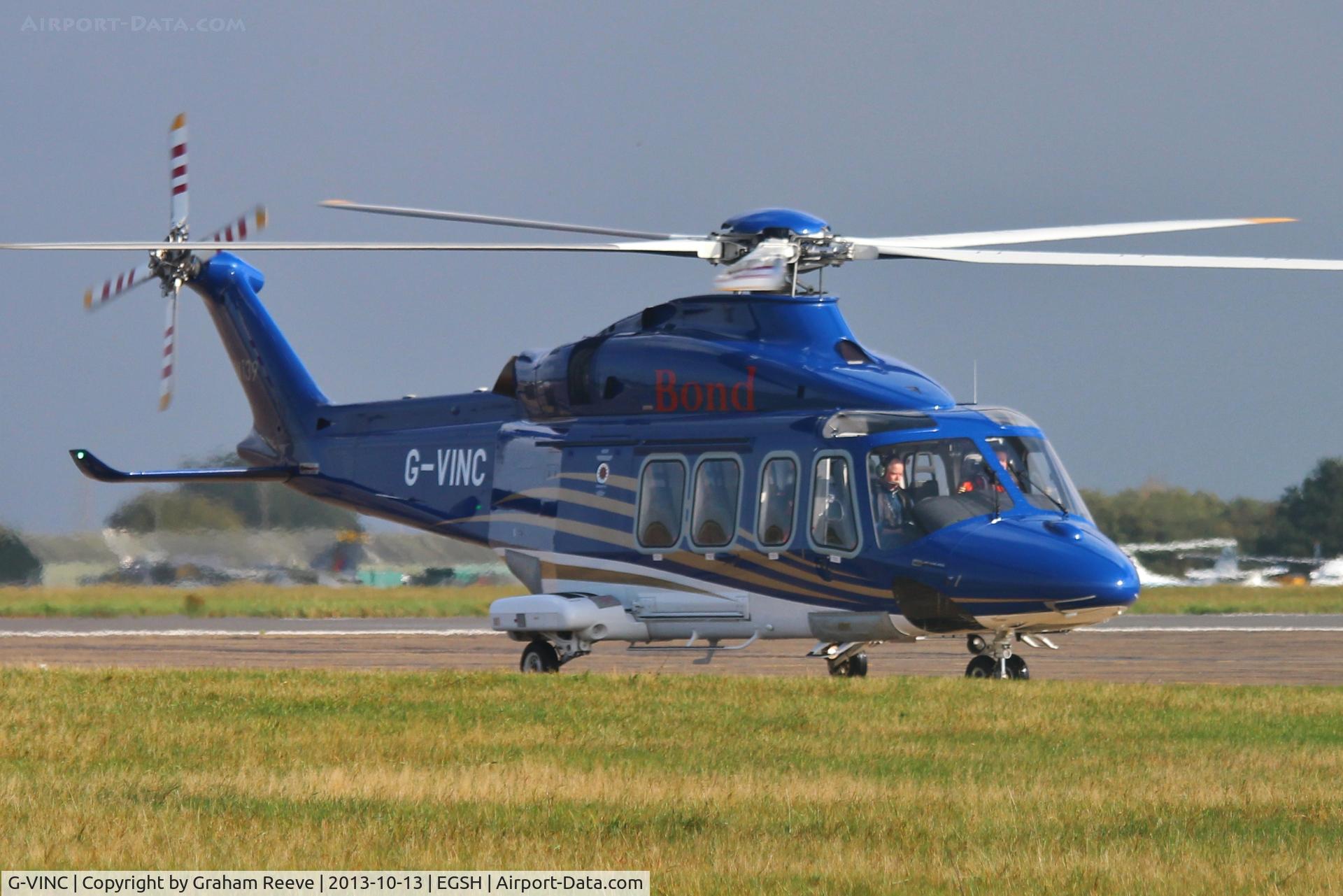 G-VINC, 2013 AgustaWestland AW-139 C/N 31478, Just landed.