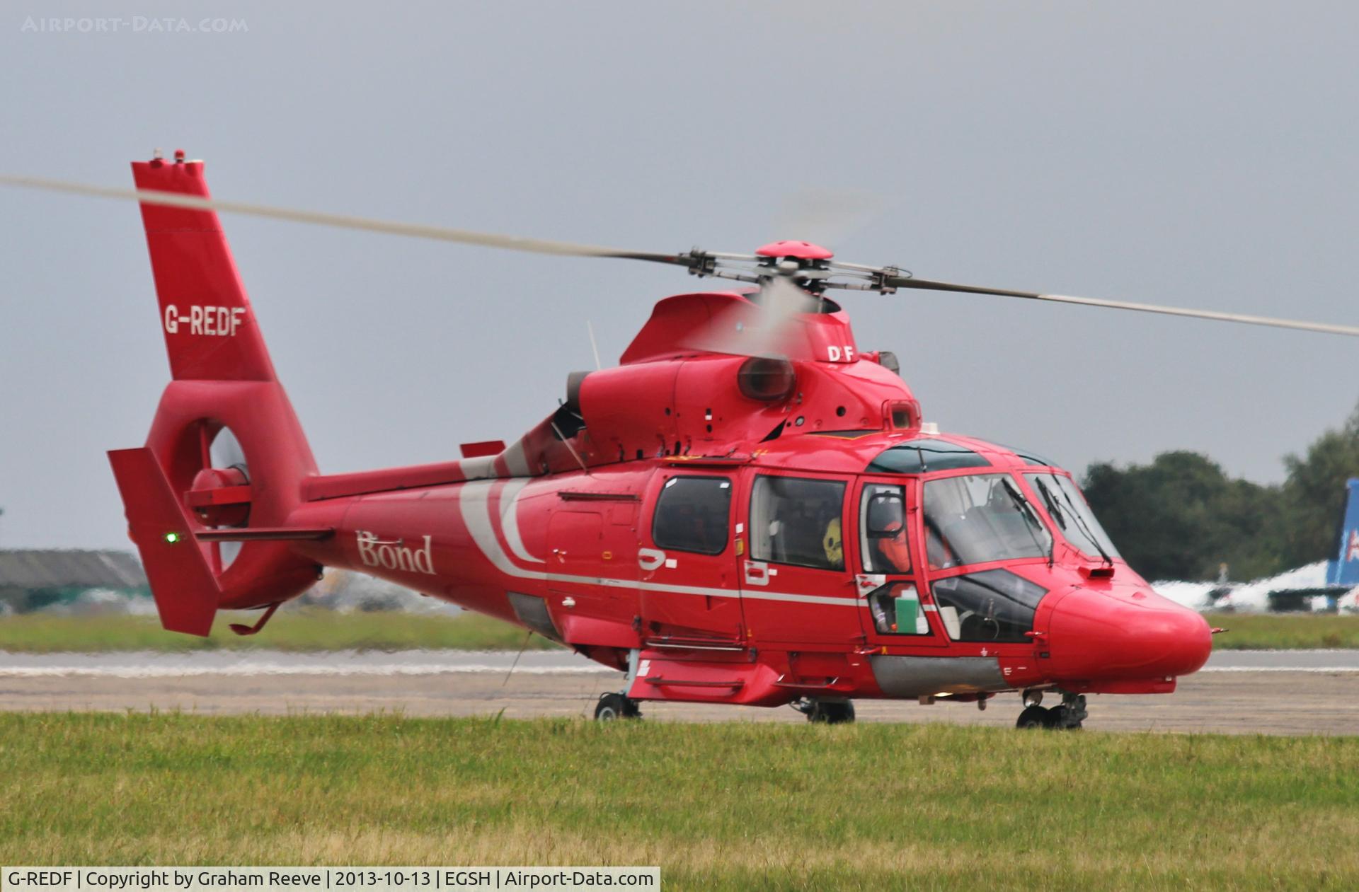 G-REDF, 2009 Eurocopter AS-365N-3 Dauphin 2 C/N 6884, Just landed.