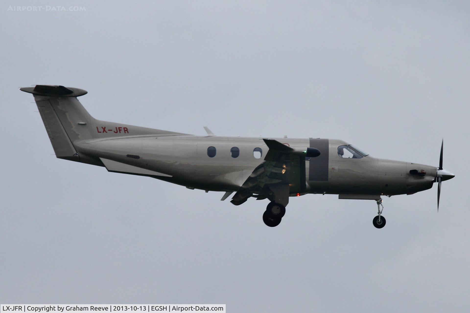LX-JFR, 2010 Pilatus PC-12/47E C/N 1233, About to touch down.