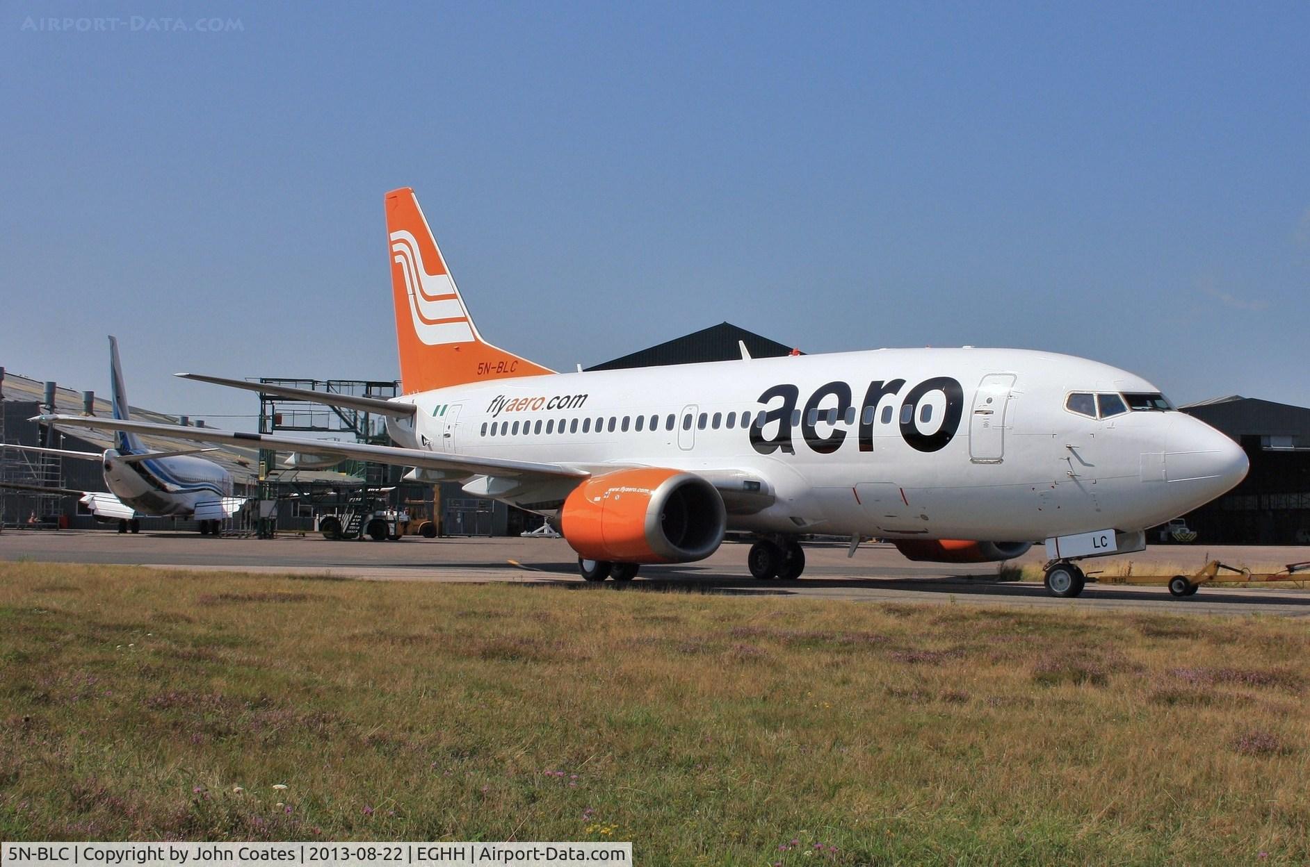5N-BLC, 1993 Boeing 737-522 C/N 26692, Departing paintshop after respray