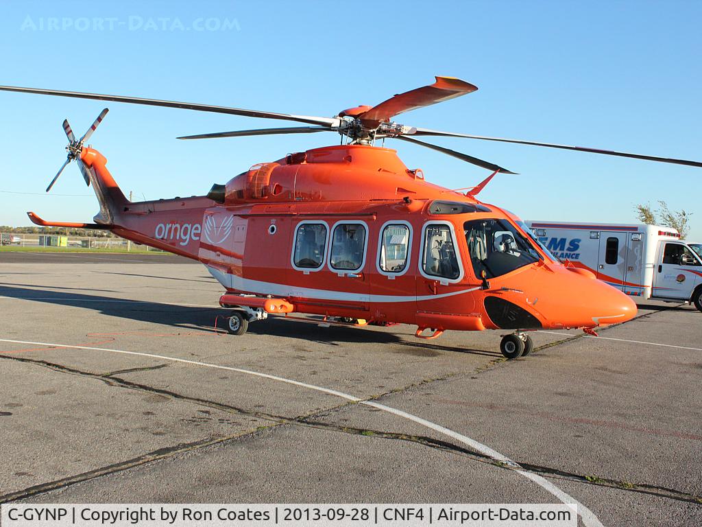 C-GYNP, 2011 AgustaWestland AW-139 C/N 41257, This Augusta Westland AIr Ambulance prepares to load a patient after fueling at the Lindsay Ontario Airport