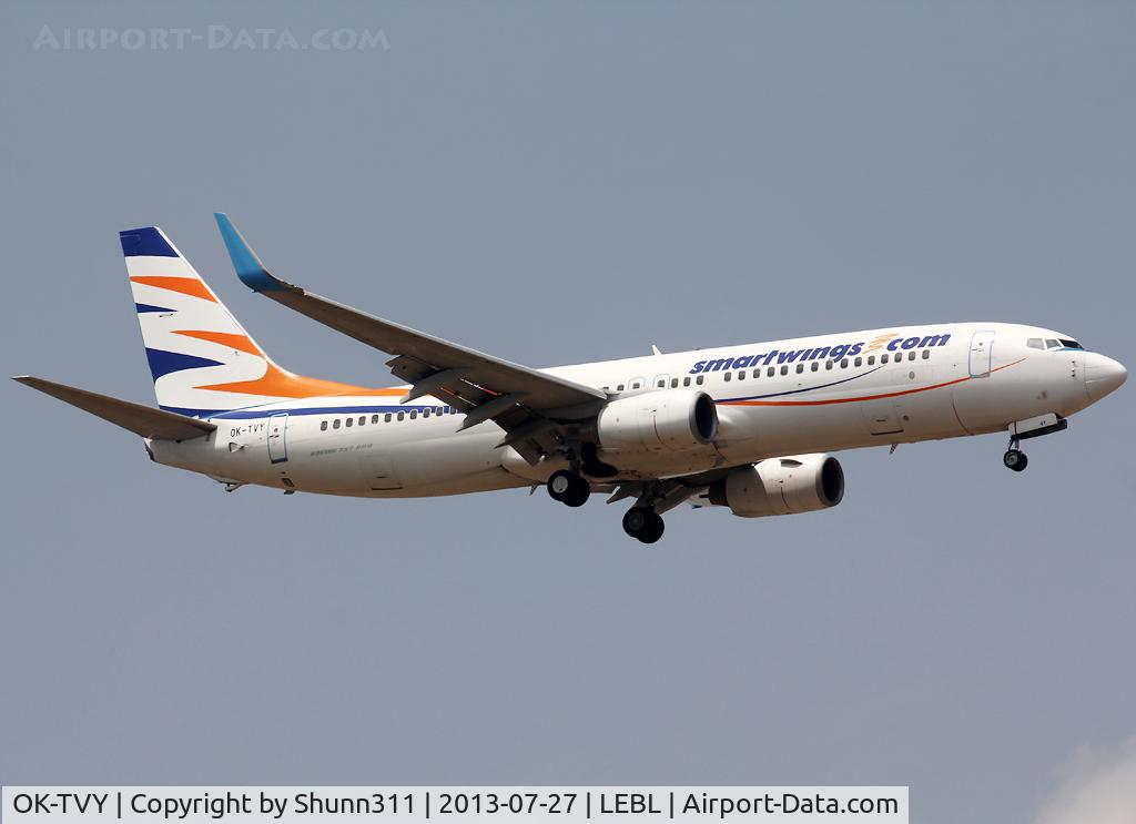 OK-TVY, 2007 Boeing 737-8Q8 C/N 30724, Landing rwy 07L