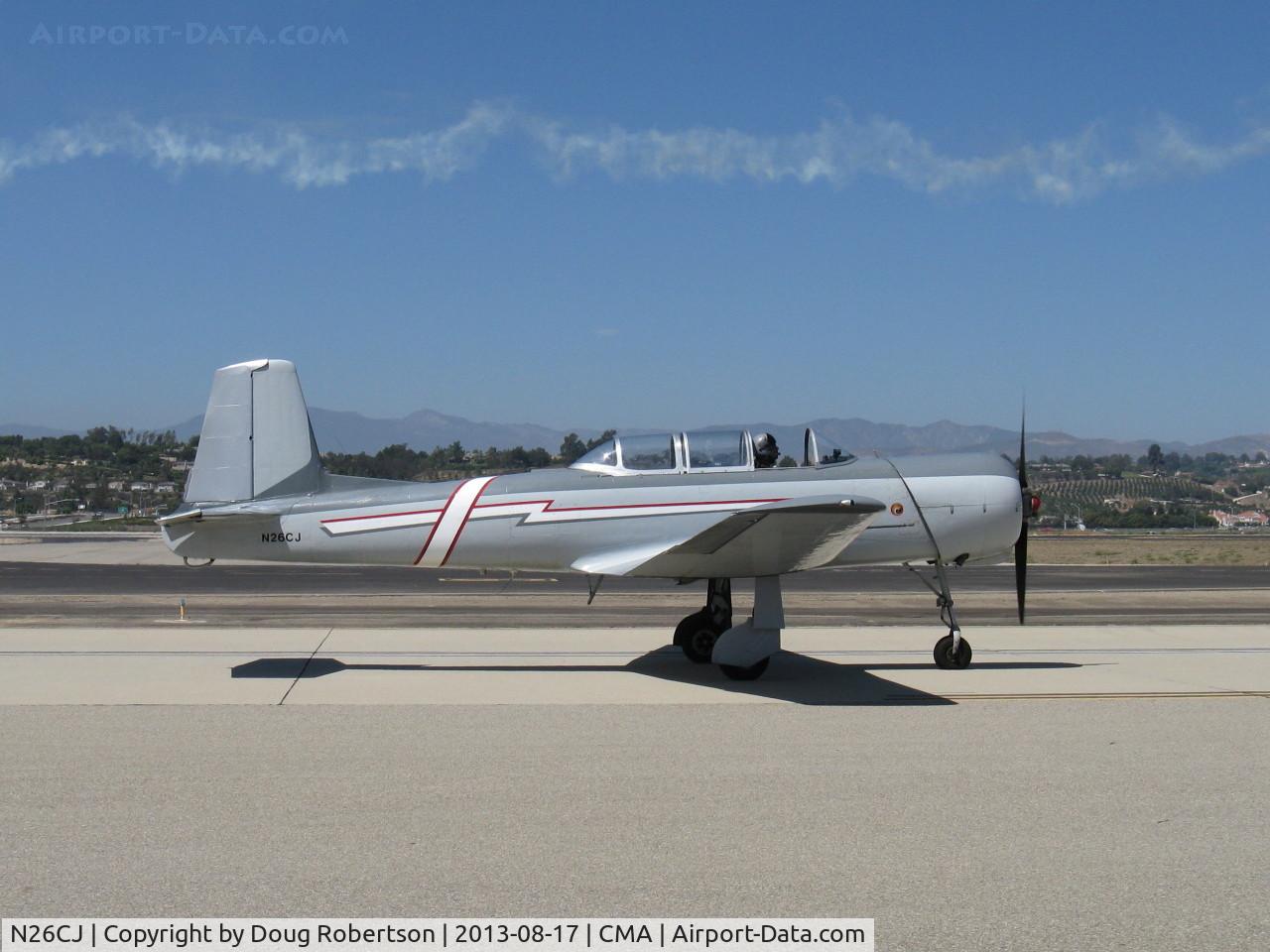 N26CJ, 1977 Nanchang CJ-6A C/N 1832046, 1977 Nanchang China CJ-6A, Huosai 6JIA 9 cylinder 285 Hp radial, taxi back after landing Rwy 26