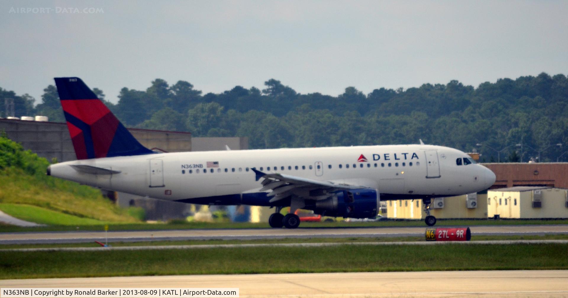 N363NB, 2003 Airbus A319-114 C/N 1990, takeoff Atlanta