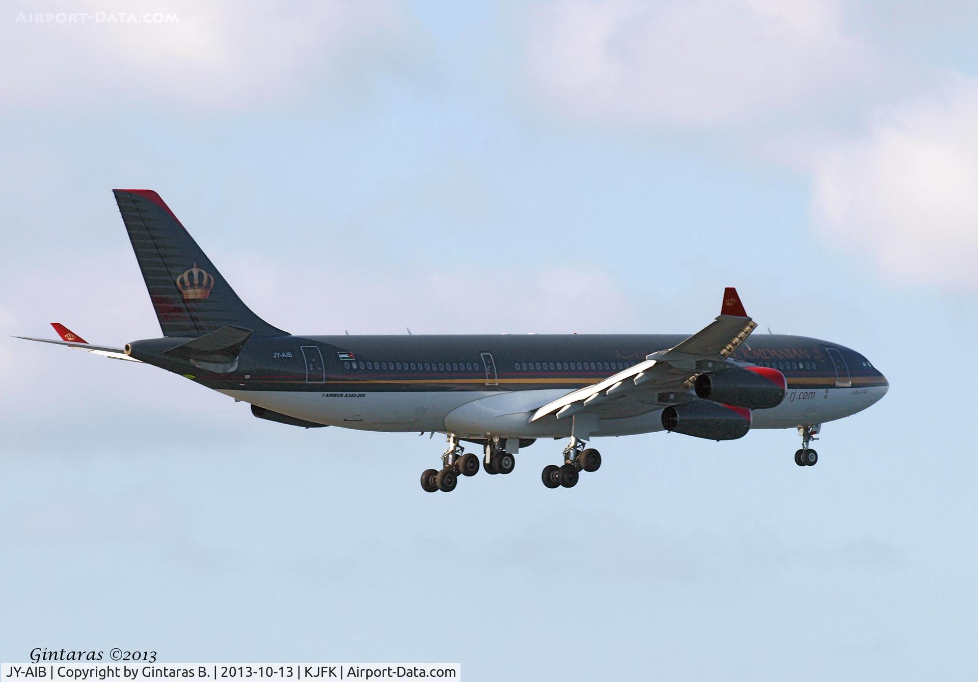 JY-AIB, 1994 Airbus A340-211 C/N 043, Going to a landing @ 4R @ JFK